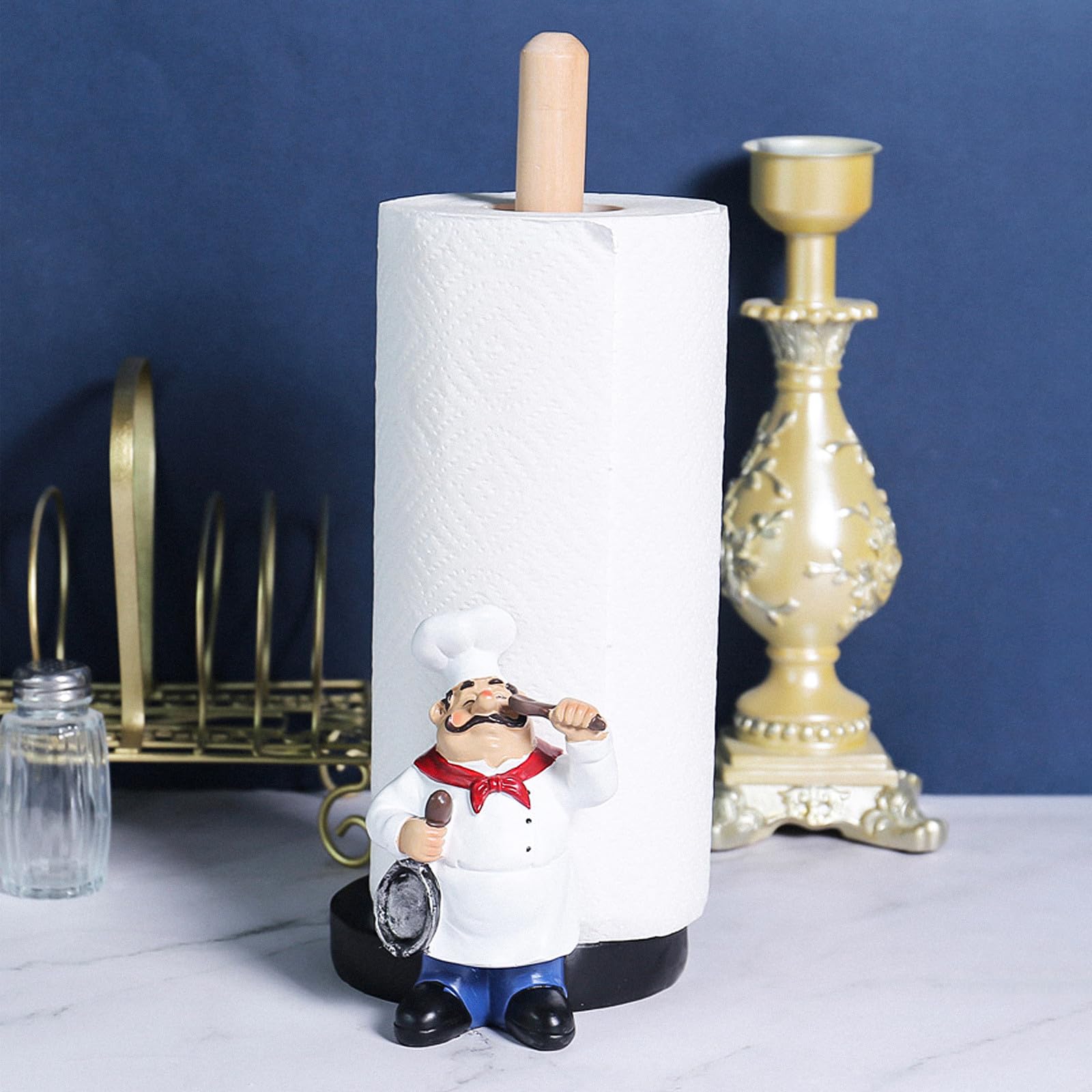 Portarrollos de Papel Higiénico para Cocina Material Sintético, Soporte Fácil de Limpiar y Resistente, Diseño Creativo Adecuado para Mesa o Cocina
