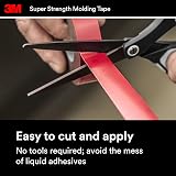 3M Super-Strength Molding Tape, 1/2 in x 15 ft, High Double-Sided Adhesive, Permanently Attaches Side Moldings, Trim and Emblems to Interior and Exterior of Vehicles (03614) – view 7