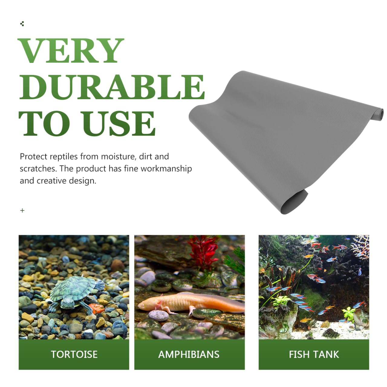 Supvox Reptilienmatte 150x60 cm Zuschneidbar - Reptilienteppich Bodengrund Feuchtigkeitsbestandig fur Terrarien und Kafige - Weiche Waschbare Terrarieneinlage fur Bartagamen Schildkroten Schlangen -