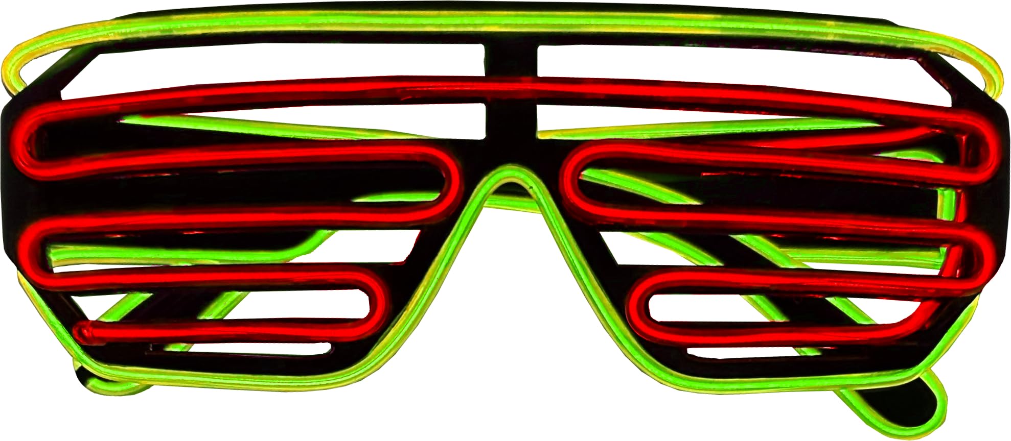 Studio Halloween Party Wire Shutter Shade Style EL Wire Red In Yellow Rave Wear Glasses
