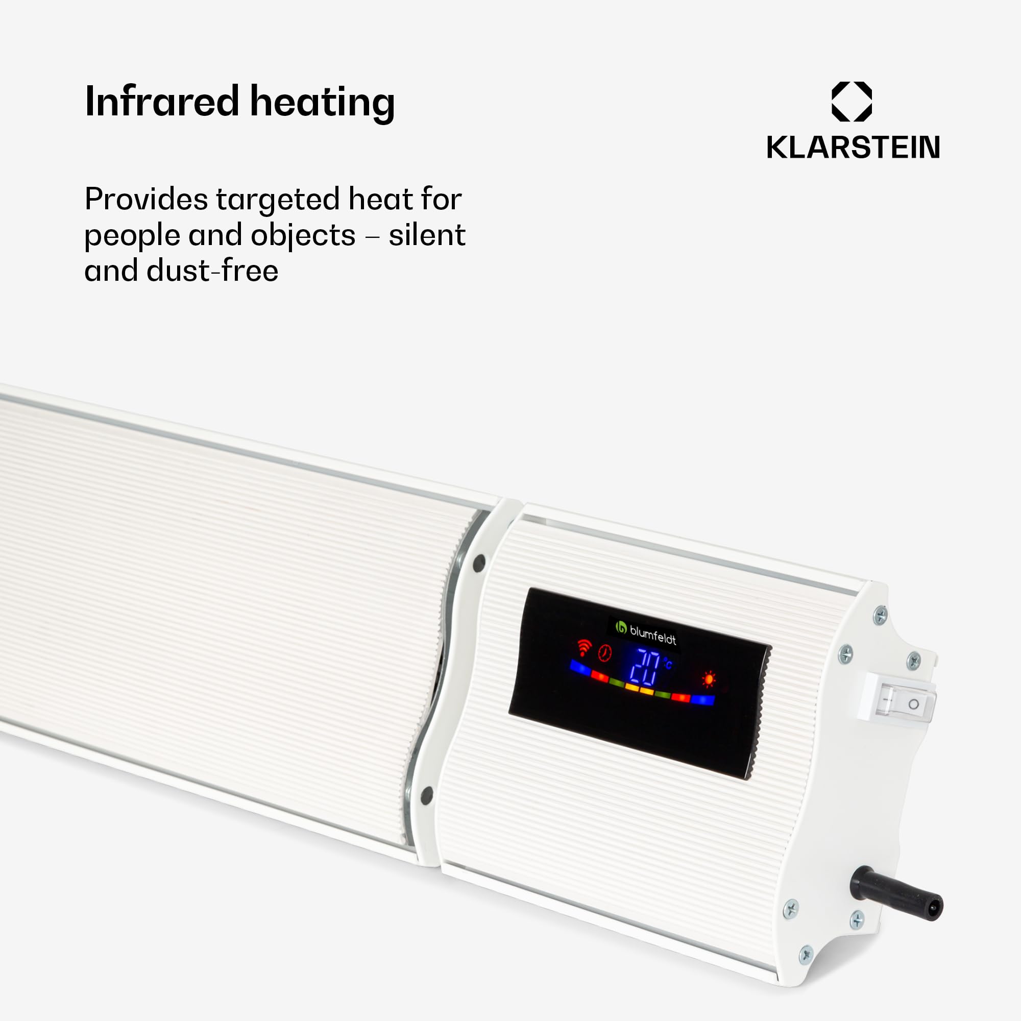 Klarstein Cosmic Beam Calefacción Inteligente para Terraza - Calentador infrarrojo oscuro para Terraza con Calefacción Infrarroja Comfort Heat, controlable mediante App, Temporizador, Instalación de