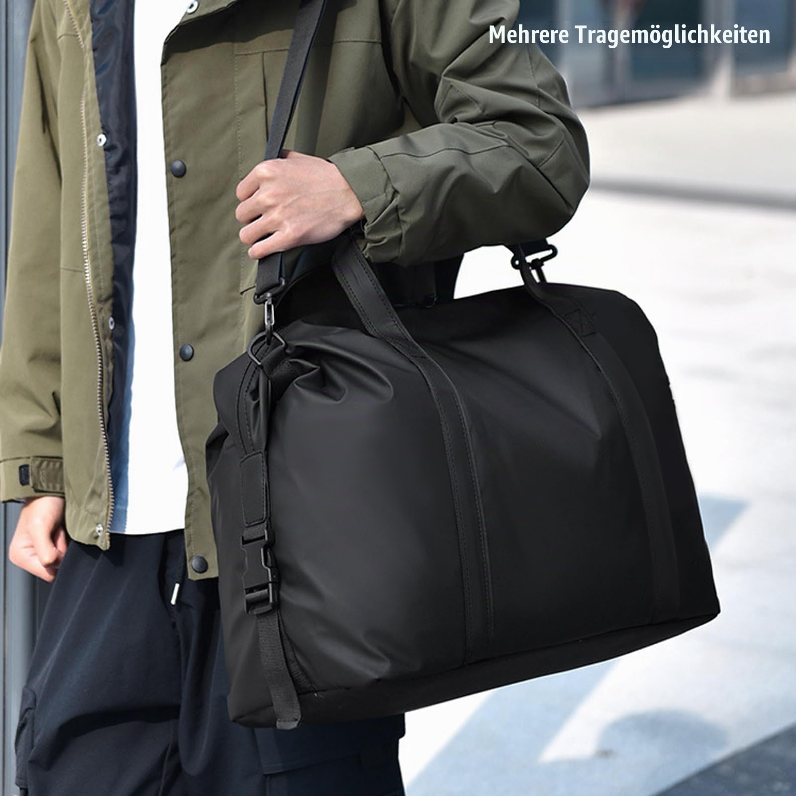 Reisetasche für Easyjet Handgepäck 45x36x20, Wasserdichtes PU Leder Reise Tasche mit Schulterriemen, Weekender für Herren und Damen