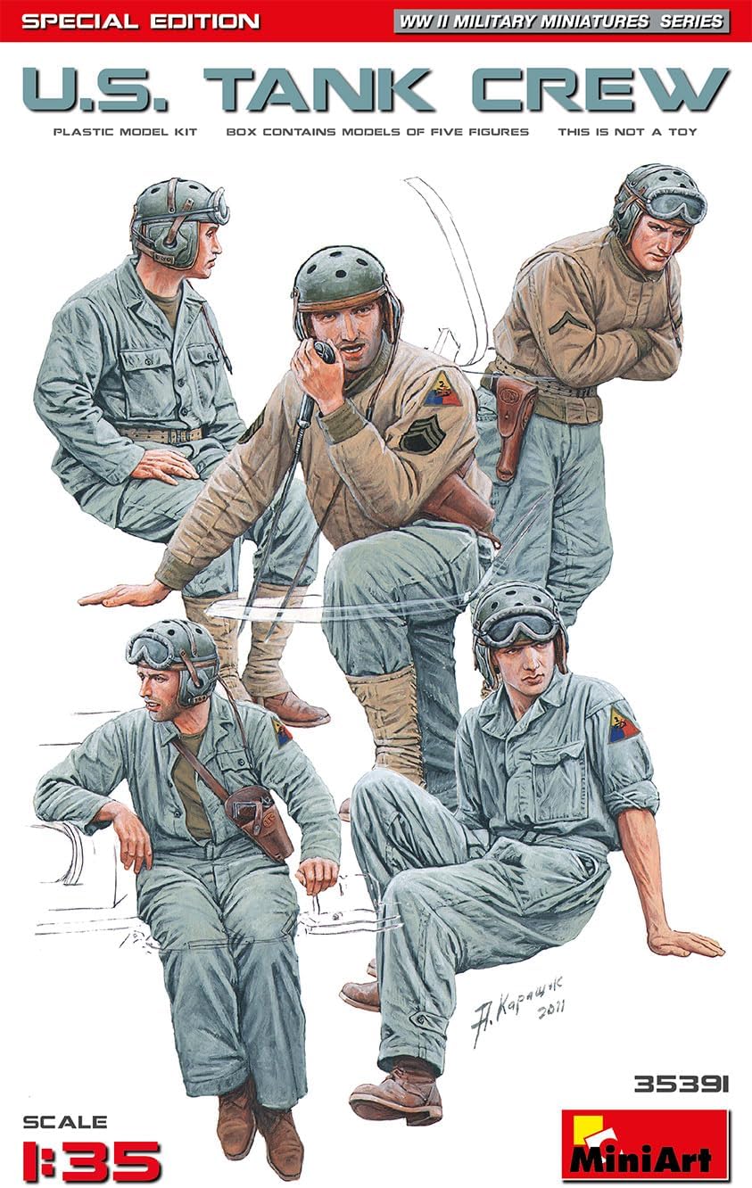 MiniArt MIN35391 1:35-US Tank Crew, (Special Edit) Scale Model kit, Unpainted