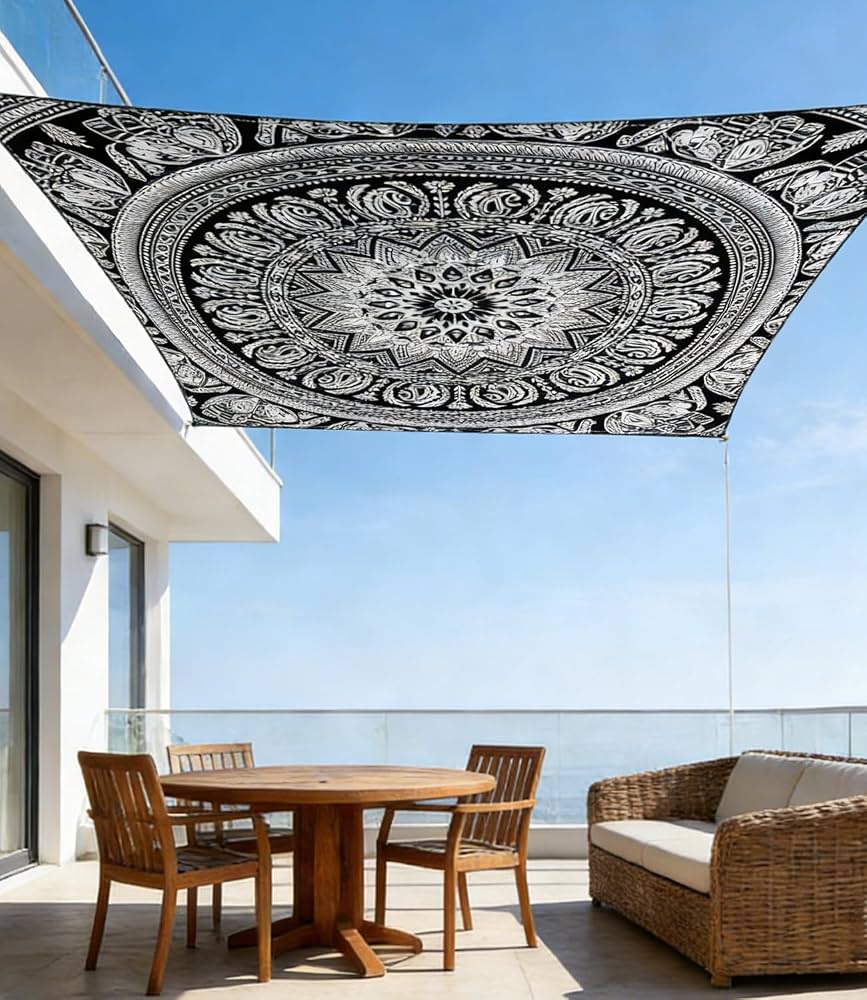 sonnensegel dünn ENEN Wasserdicht Rechteckig 2 x 2.4 m, Sonnenschutz Wetterschutz Segel Baldachin, Mandala-Druck, Waschbar Sun Shade Sail für Außenbereich, Terrasse, Balkon, Garten Size:700 x 45C Shimano XT Disc CL dull