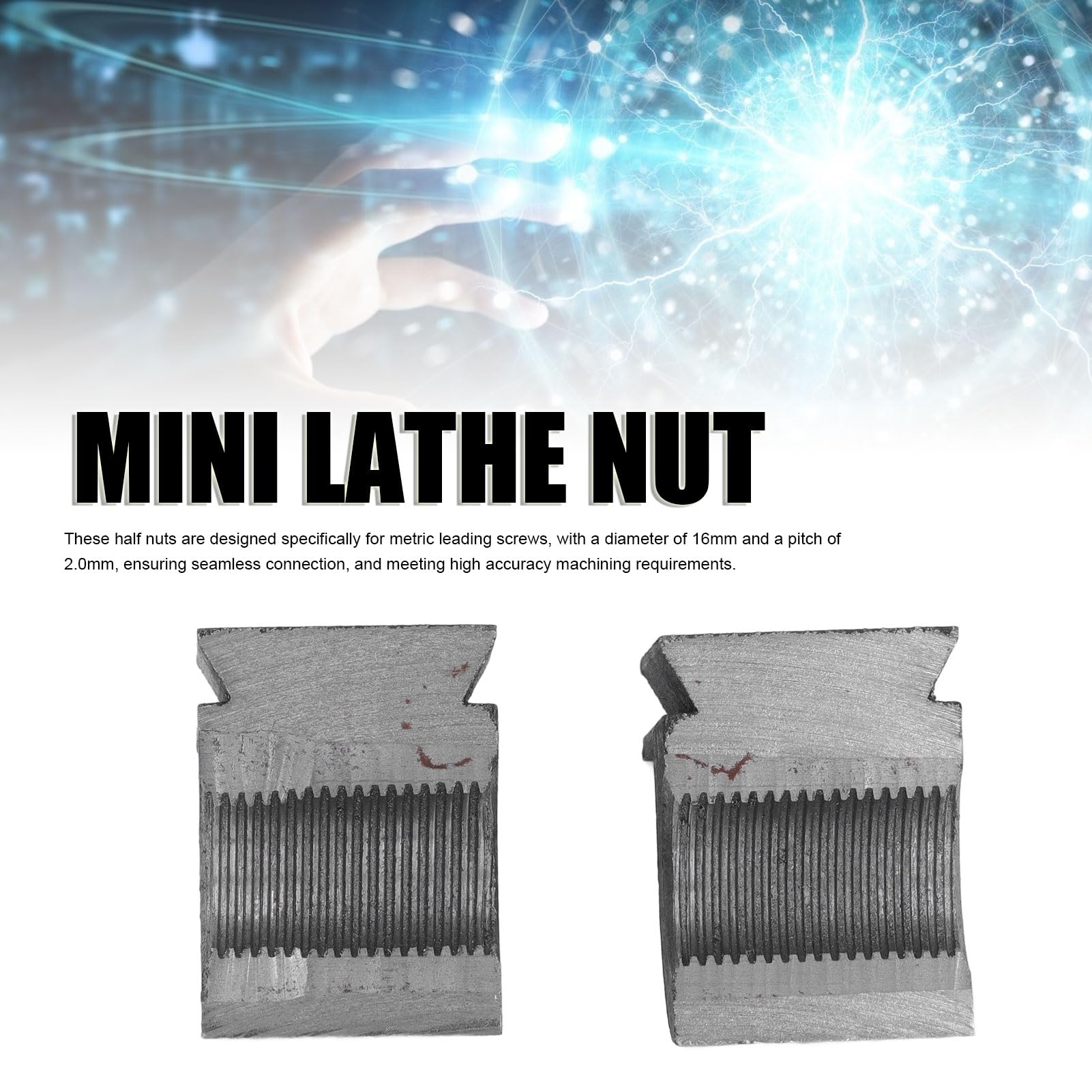 Écrou de Type divisé, Écrou Haute et Demi-écrou Basse - 2pcs 1,5 Mm Pitch Half Nut pour Vis Tête Métrique - Compatible 0618 CJ18 CJ0618A 7X12 7X14 0618-3B MINI LATHE, 45