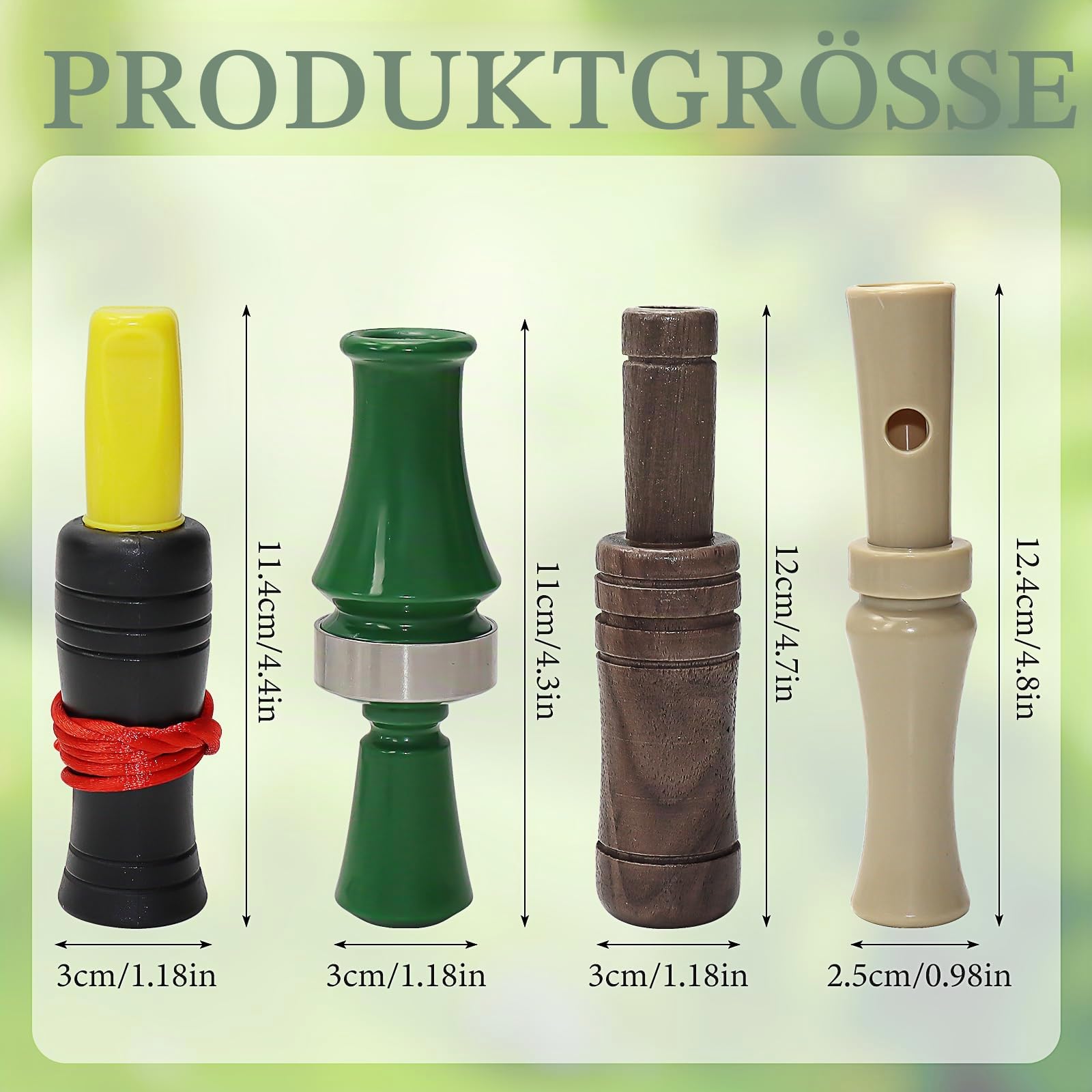 4er Set Entenpfeife, Entenlocker für die Jagd, Duck Pfeifer, Outdoor-Jagd-Zubehör Trainingspfeife Trillerpfeife Für Naturliebhaber, Entenjäger Outdoor Jagd Aktivität, Lanyard Zubehör