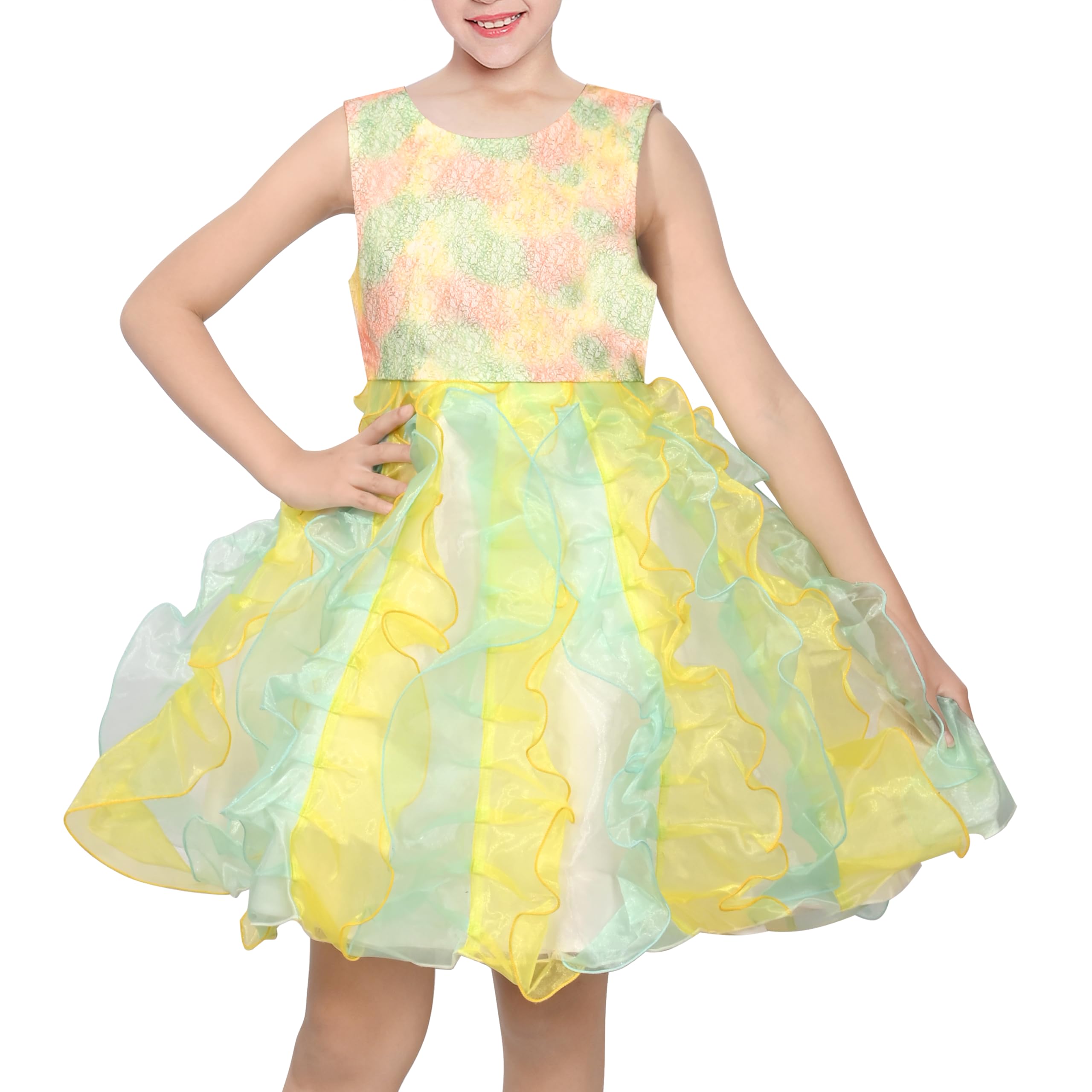 Sunny Fashion Flower Girls Dress Blue Belted Wedding Party Bridesmaid Size 4-12 — view 7