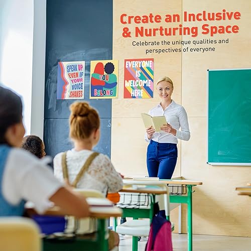 Miniatura 4 de S&O - Juego de 8 pósteres de diversidad para espacio de aprendizaje, impresiones y decoraciones de inclusión, diseño de oficina de consejero