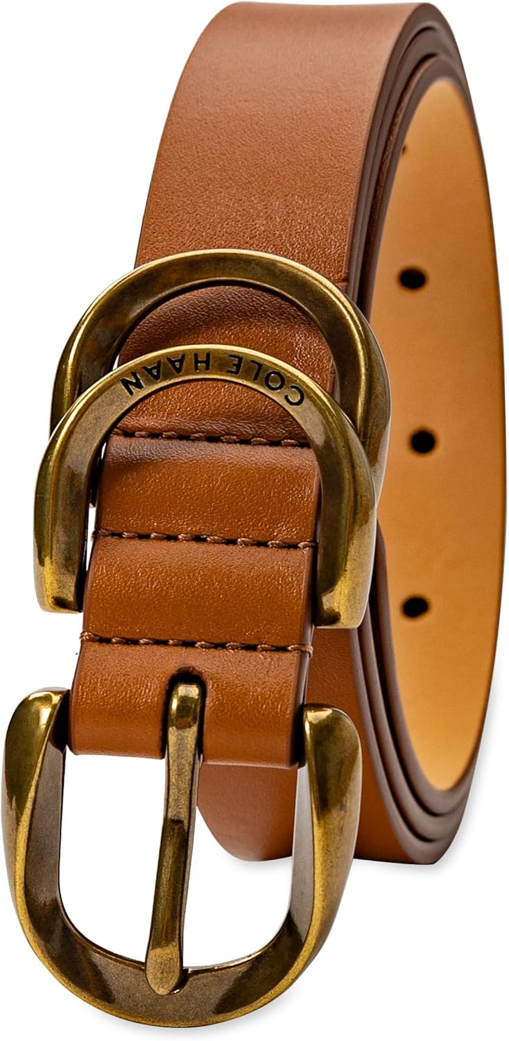 Cole Haan Women's Slim Fashion Dress Belt With Metal Loops