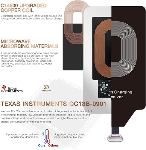 Miniatura 3 de Adaptador de cargador receptor de carga inalámbrico para LG Stylo 5 4 G5 V20 K31 Samsung Galaxy A71 A70 A20 A10 J7 Google Pixel 2 XL Essential Phone