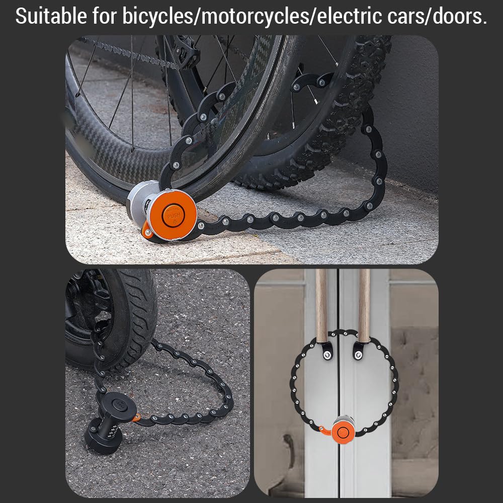 Lucchetto a Combinazione per Bici Moto, Codice a 4 Cifre Senza Chiave Antifurto ad Alta Sicurezza, Portatile con Supporto per Montaggio