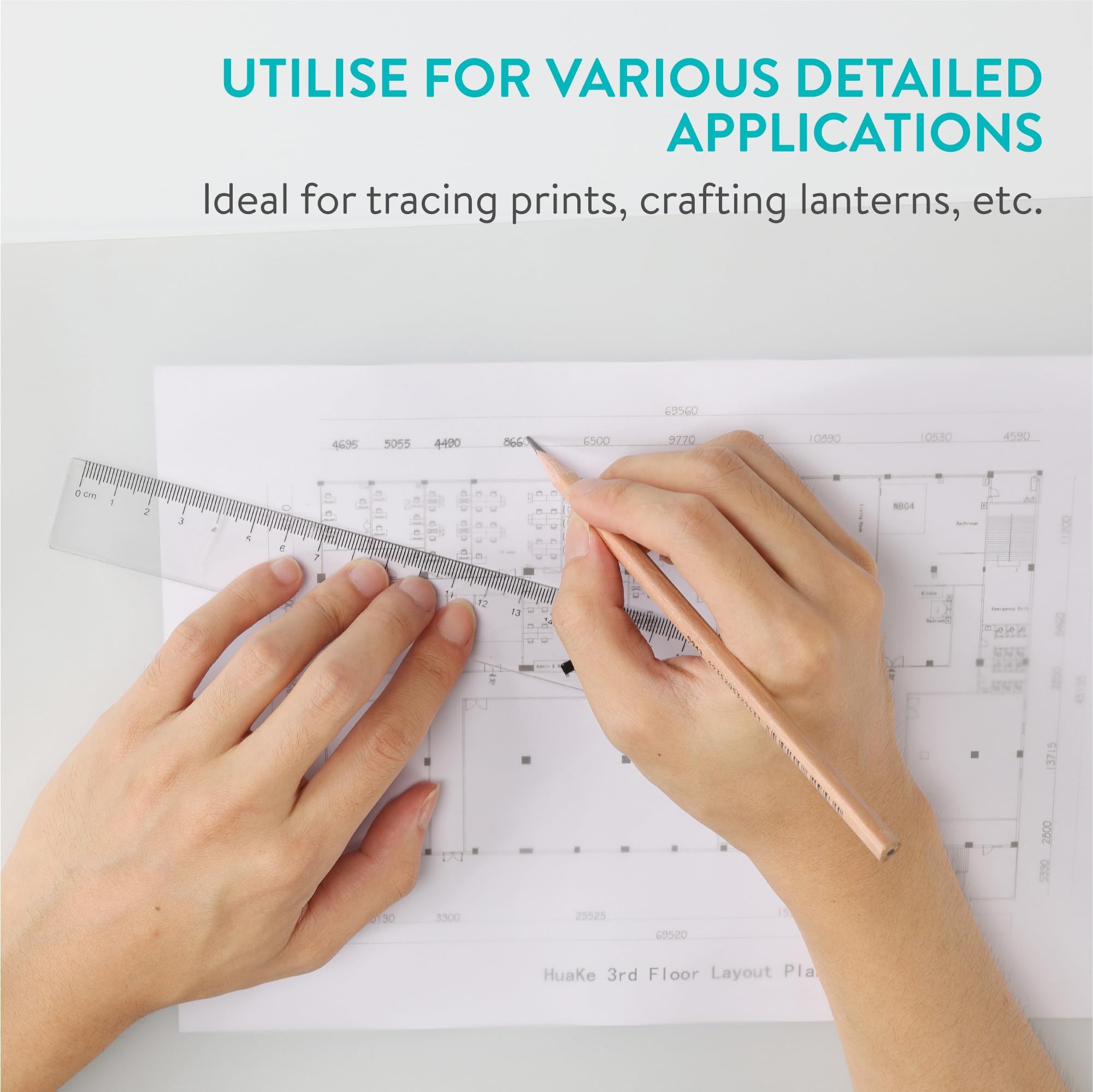 Rotolo Di Carta Da Lucido Tritart - 50m X 40cm, Trasparente Per Schizzi, Disegni E Cartamodelli, 50g/m² - Foto 4