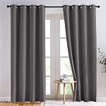 NICETOWN Blackout Rideaux 2 Panneaux - Rideaux isolants thermiques 84 Inch Long,Room Darkening Grommet Rideaux pour Chambre à coucher Salon Windows (52 par 84 Inches,Grey,Set of 2)