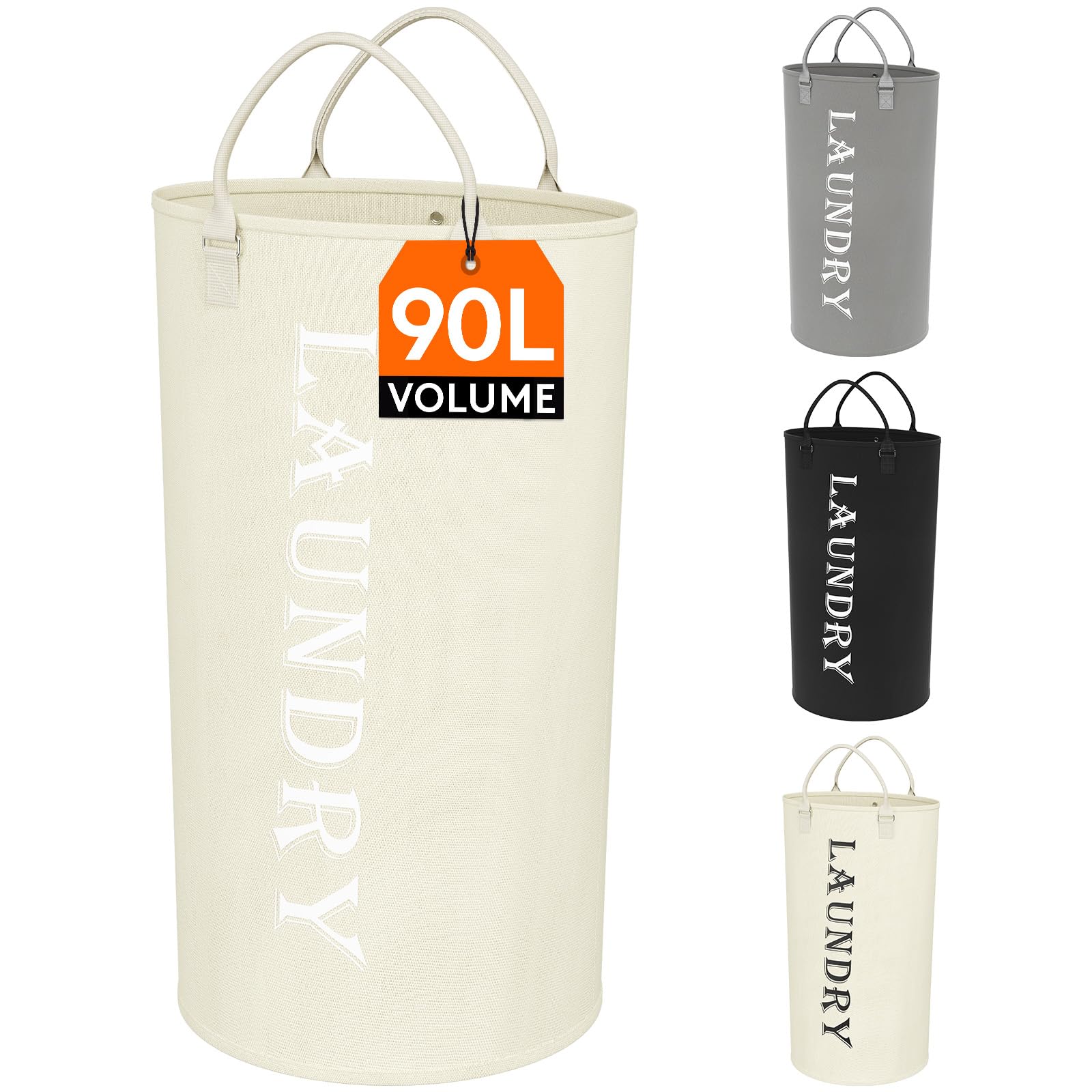 Lifewit Panier a Linge Pliable 90L, Corbeille a Linge avec Poignée Robuste, Grand Sac Linge Sale Faciles à Transporter, Bac a Linge pour Vêtements, Serviettes, Couvertures, Jouets, Blanc argenté Lifewit Panier a Linge Pliable 90L, Corbeille a Linge avec Poignée Robuste, Grand Sac Linge Sale Faciles à Transporter, Bac a Linge pour Vêtements, Serviettes, Couvertures, Jouets, Blanc argenté