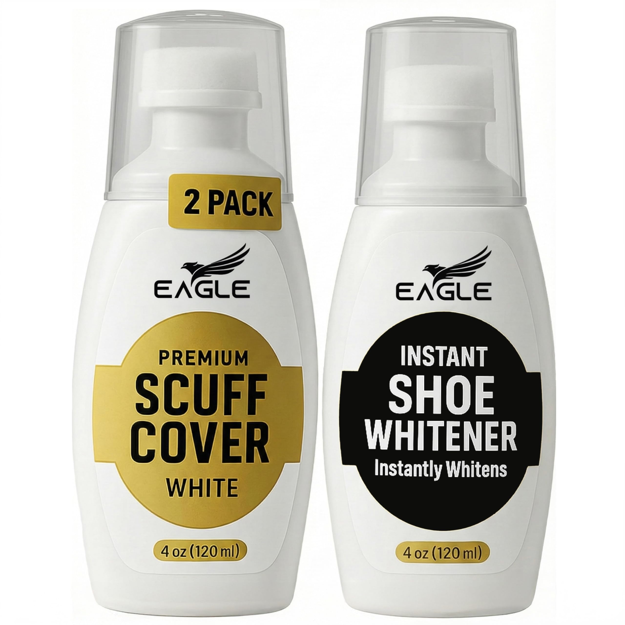 Eagle Sneaker Whitener for Shoes 2 Pack White Shoe Polish Scuff Cover Instantly Whitens Restores Covers Scuffs on
