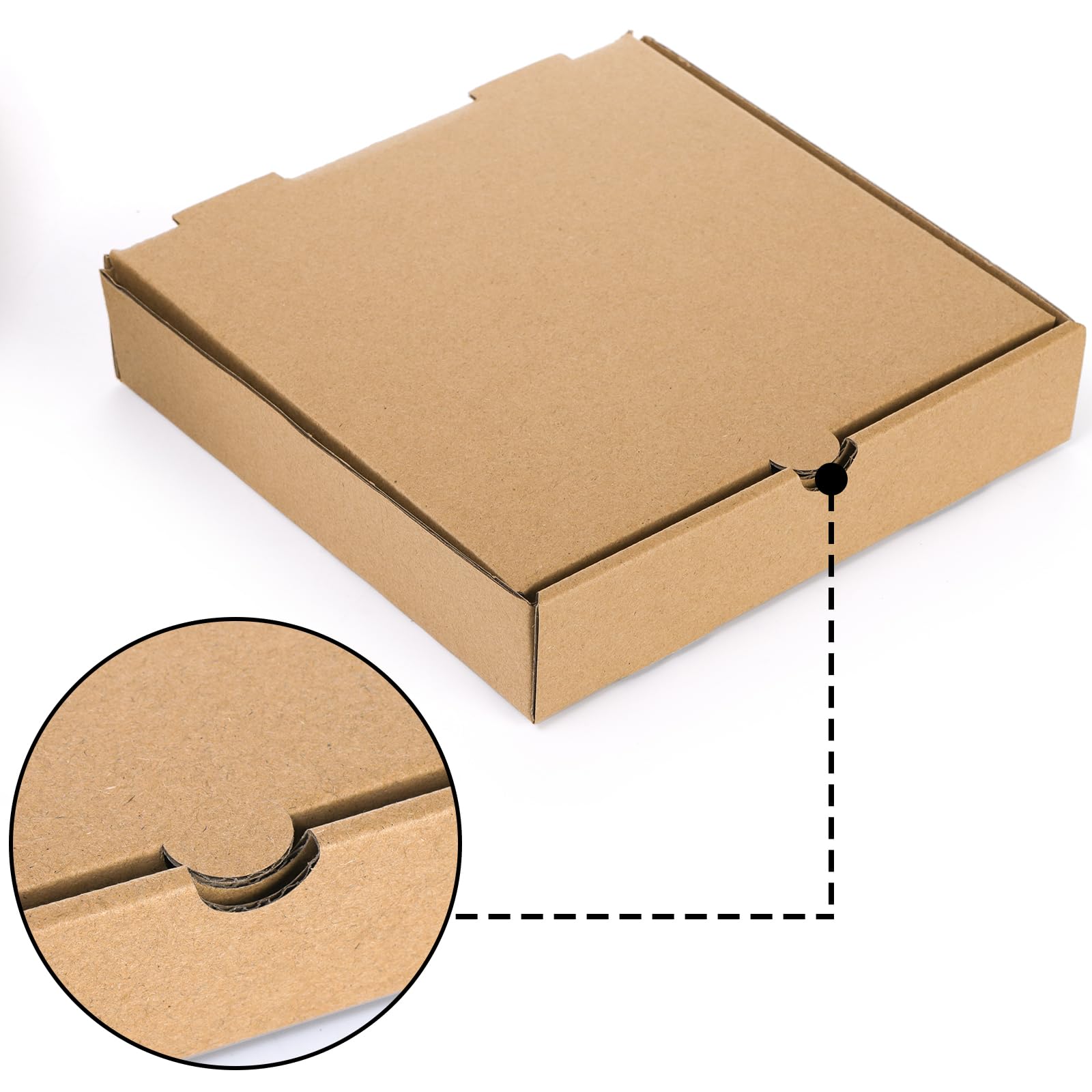 ZENFUN 40 mini scatole per pizza in carta kraft 18 x 18 x 3 cm ondulate contenitori da asporto