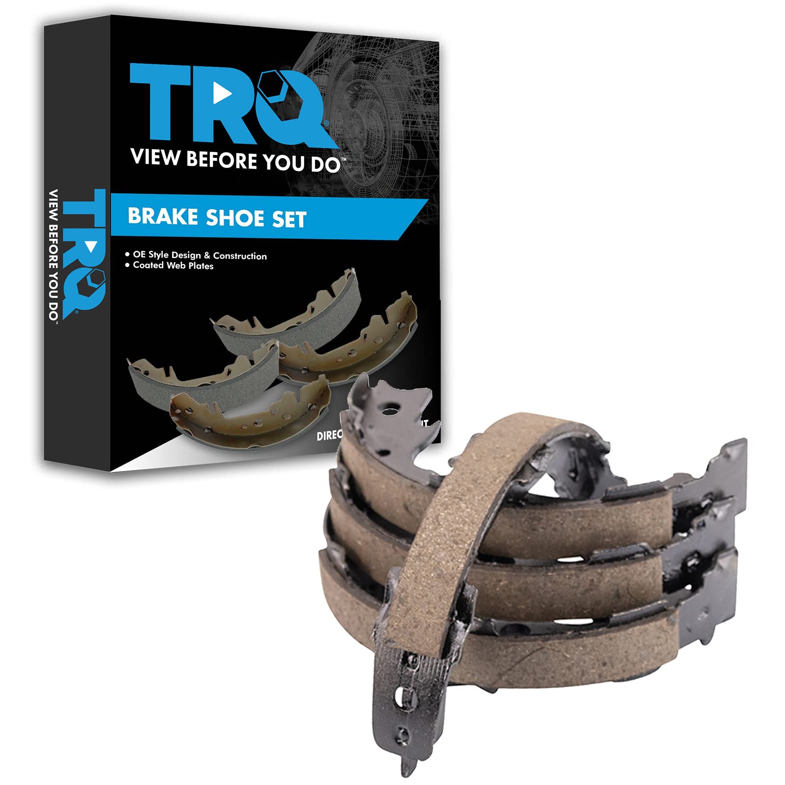 TRQ Rear Parking Brake Shoe Set