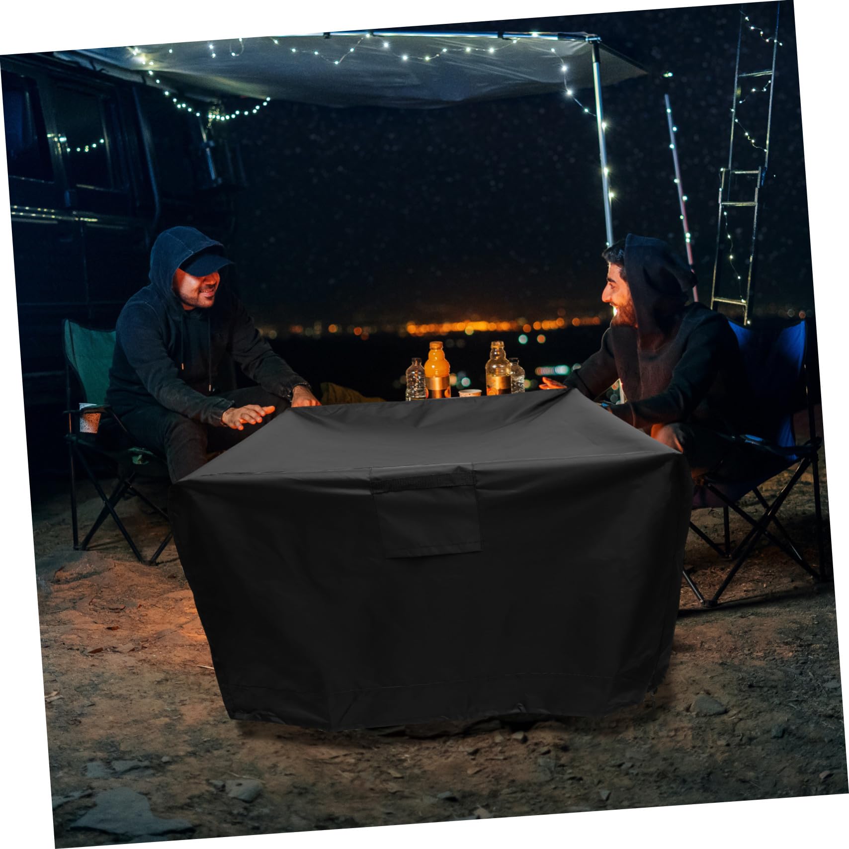 Copertura per Barbecue Rotonda Oxford 420d Protezione UV e Antifoglia per Barbecue Esterno Elegante e Resistente Nero