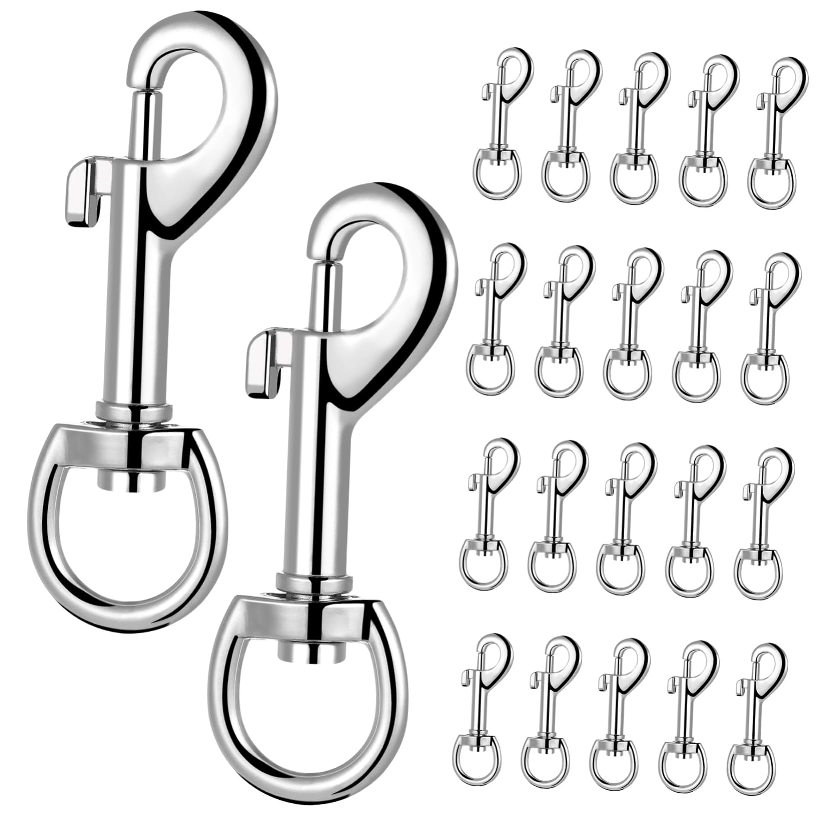 HAWILLOSCH 24 Pcs Swivel Snap Hooks Metal Snap Hooks for Pet Leash Keychain Clips DIY Clasps Heavy Duty