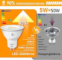 Jaenmsa GU10 LED izzó 5W 500LM dimmelhető 3 színhőmérséklet 2700K-6000K 6db 4