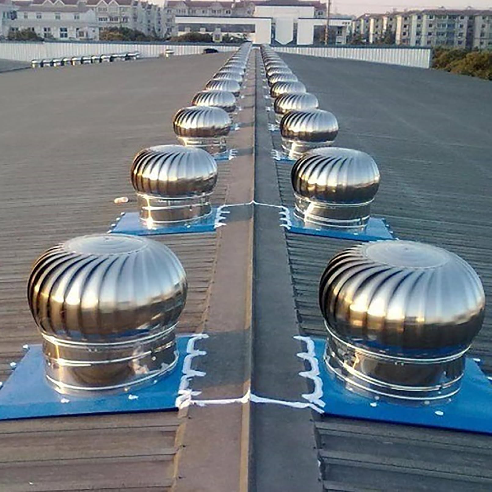 Rotatif Toit Extracteur De Fumées, Turbine De Ventilation De Toit Sans Alimentation, Capuchon D'aération De Ventilateur D'extraction De Toiture, Ventilateur D'air De Cheminée Acier Inoxydable(200mm/7.