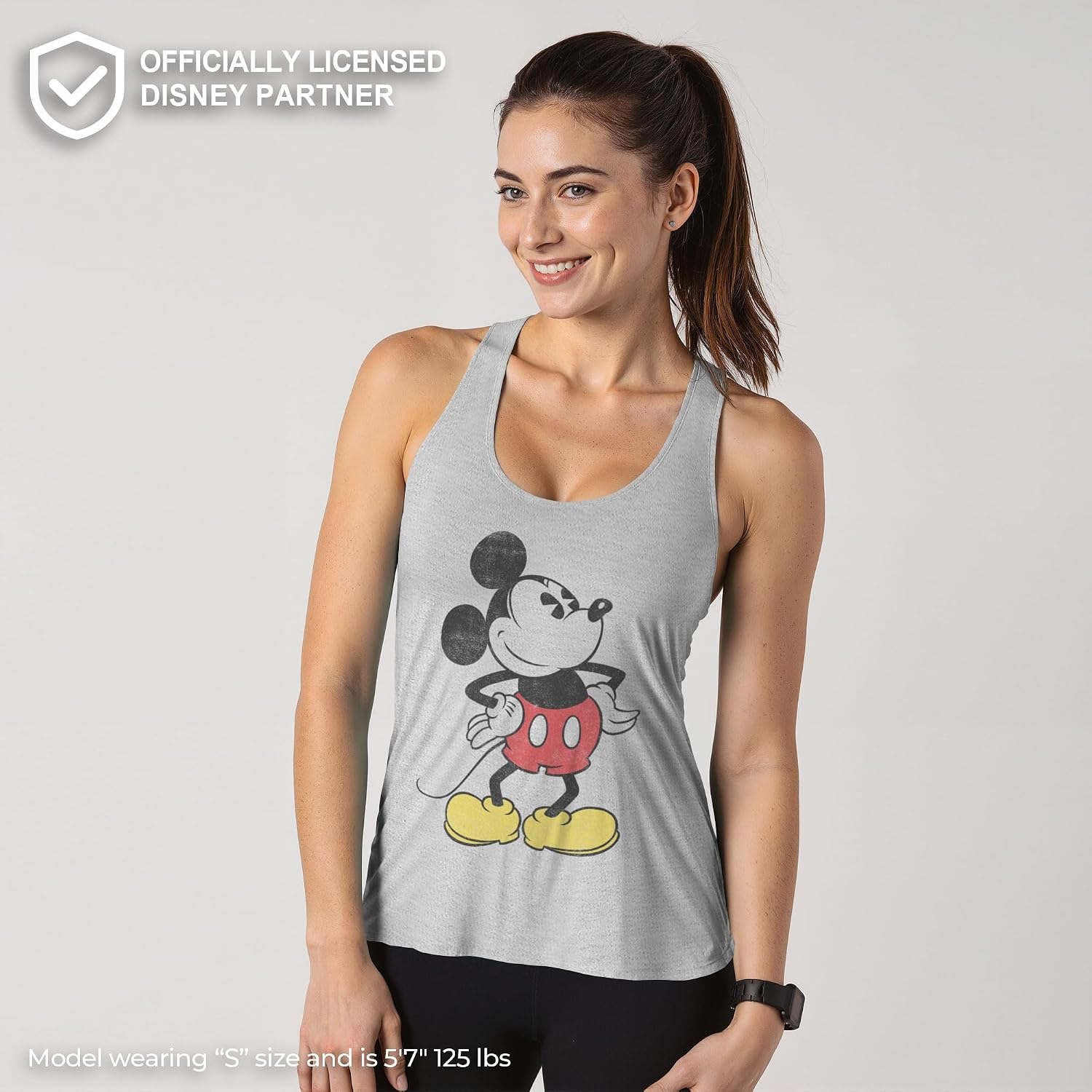 Women's Mickey & Friends Classic Mickey Distressed Racerback Tank Top