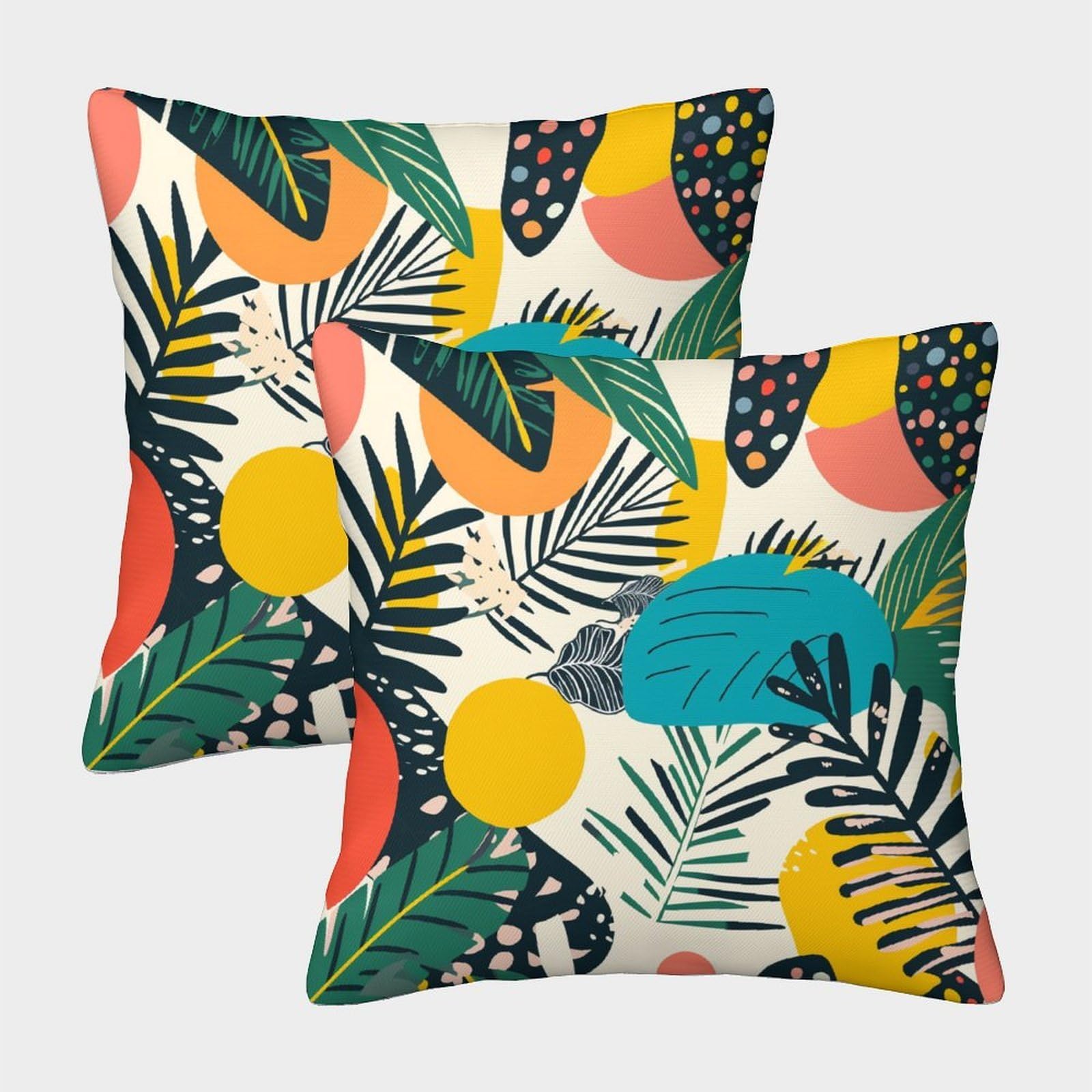 kaiyun 2 Pack Leaves, Sky, Vegetation Elements Pillow Case 40x40cm Throw Pillow Case,Modern Decoration Pattern for Terrace Sofa Bedroom Indoor Outdoor Party