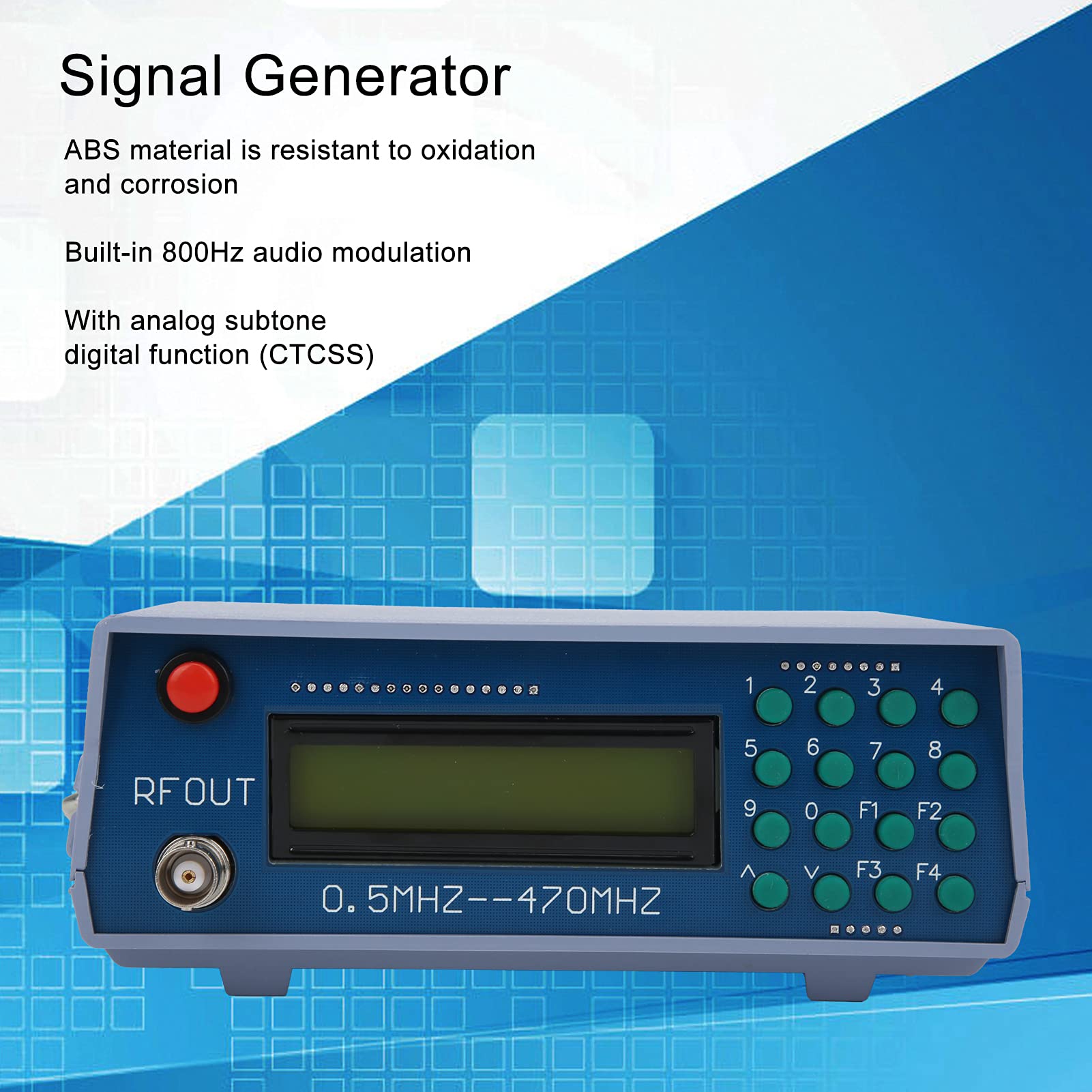 Générateur de Signal RF, Radio de Conditionnement de Modulation Audio de Source de Signal 800Hz 0.5MHZ‑470MHZ,Signal RF Testeur Nouvelle Version