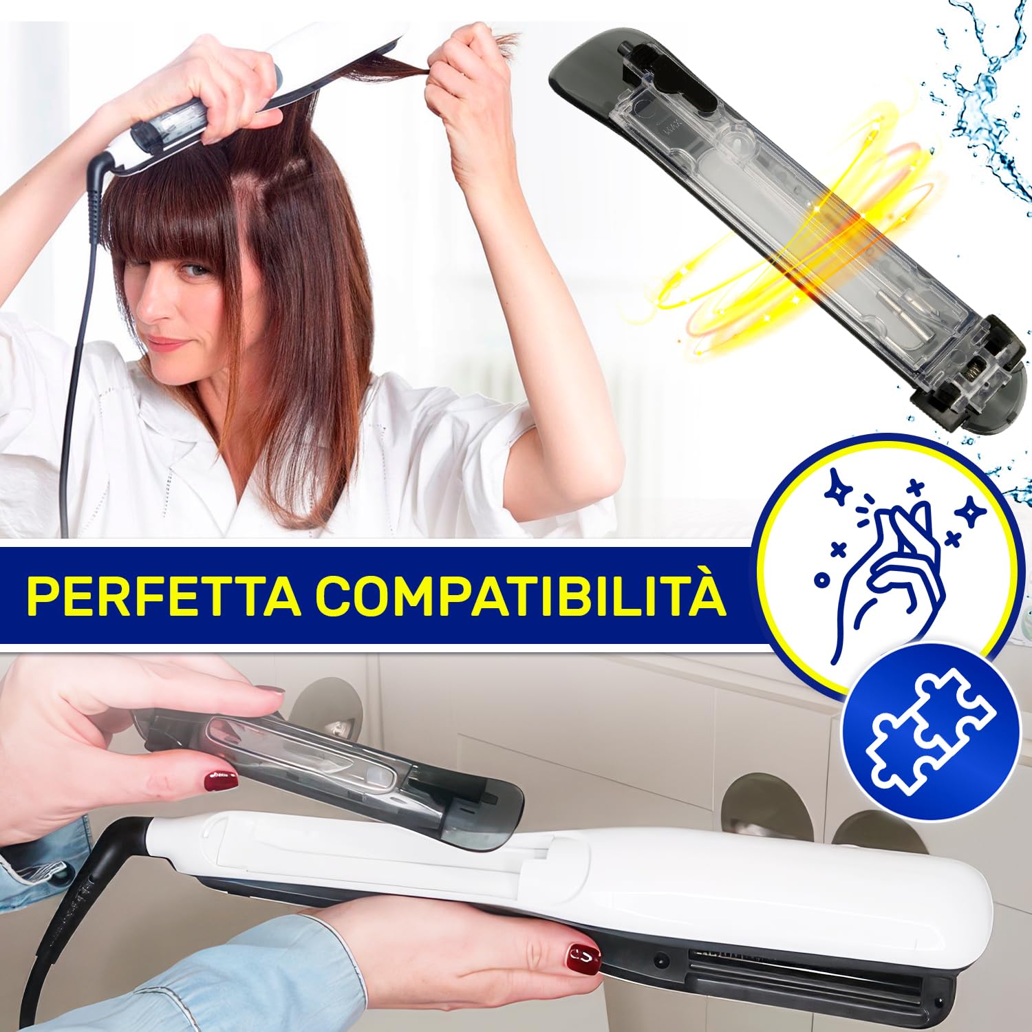 Serbatoio di Acqua per la Piastra Capelli a Vapore con Codice Originale CS-10000716 per Rowenta Steampod 3 - MADE IN EU - Garanzia di 10 Anni - MONTERAL