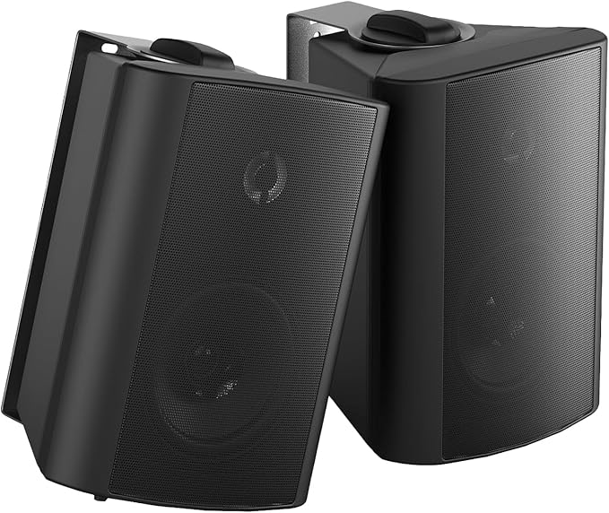 Herdio 4 Pouces Enceinte d’Extérieur, 2 Voies Bluetooth Etanche Enceintes d'extérieur, 200 Watts Haut-parleurs extérieurs pour extérieur, Patio, Jardin, Camping, Bateau, terrasse, Restaurant(Noir)