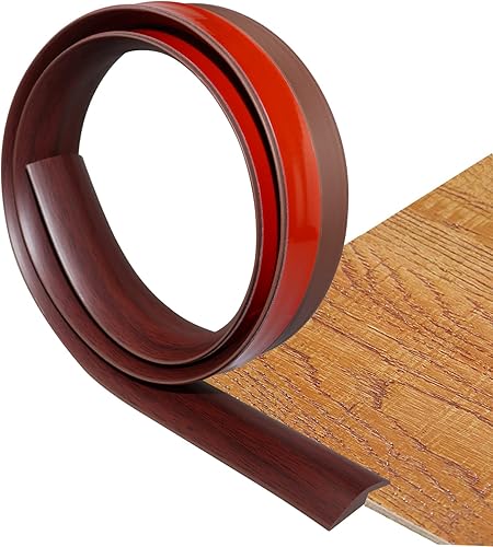 Miniatura 78 de Tira de transición de suelo autoadhesiva para alfombras y pisos, tira de borde de PVC para transición de umbral adecuada para umbral de altura Marrón