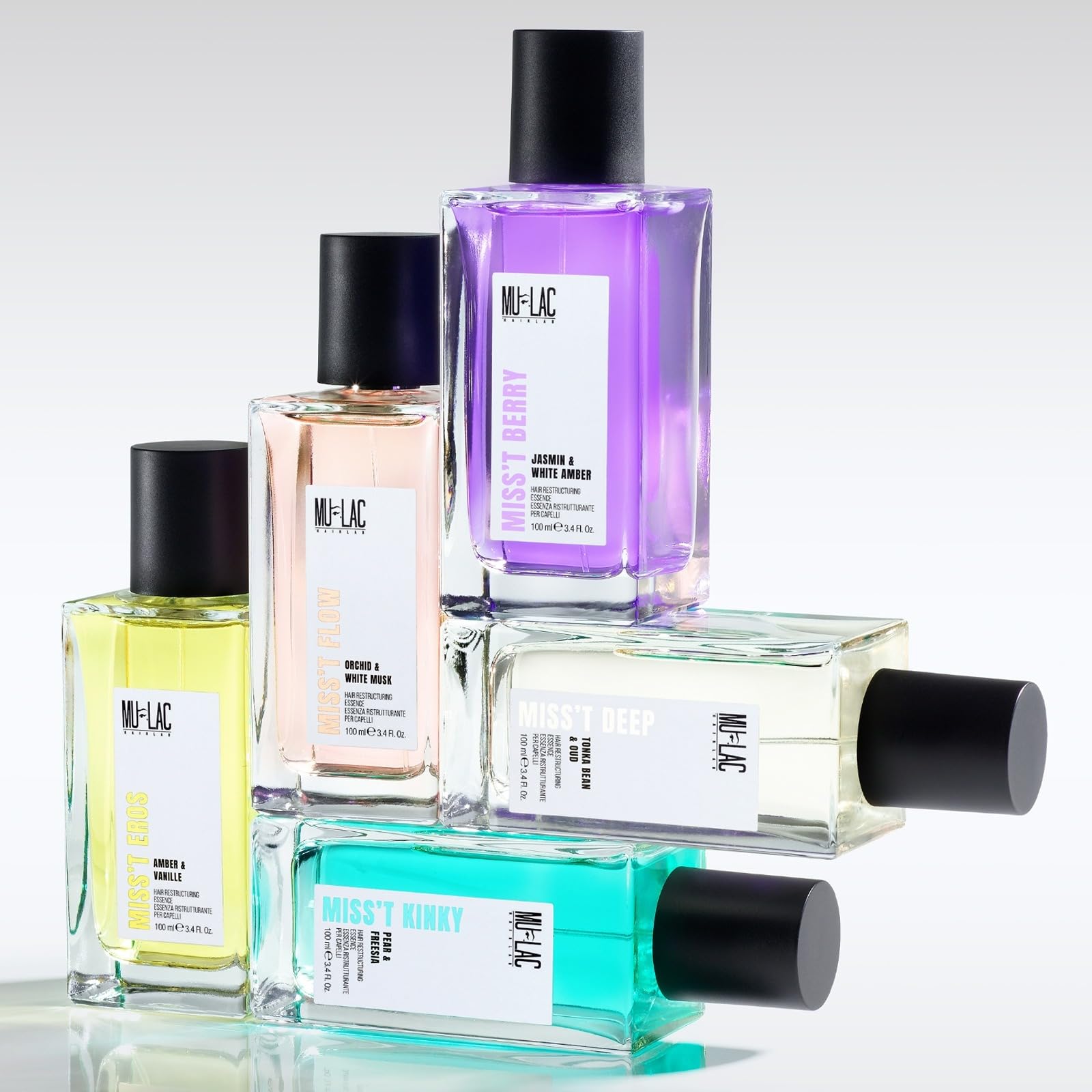 MULAC | Miss't Berry Haaressenz Restrukturierend, Haarparfum mit Heidelbeeröl und pflanzlicher Keratin, Restrukturierende Wirkung, Noten von Holz und Vanille, 100ml