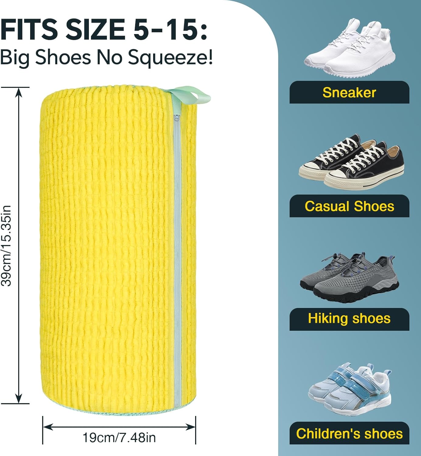 Shoe Washing Machine Bag: 2 Pack Reusable Shoes Cleaning Bags, Heavy Duty Shoe Laundry Bag for Washer & Dryer, 360° Deep Clean for Sneakers Tennis Shoes - Image 2