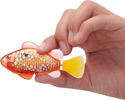 Miniatura 3 de Robo Alive Robo Fish, peces robóticos de natación (Rosa + Dorado) de ZURU, activados por agua, cambian de color, vienen con baterías, Exclusivo de