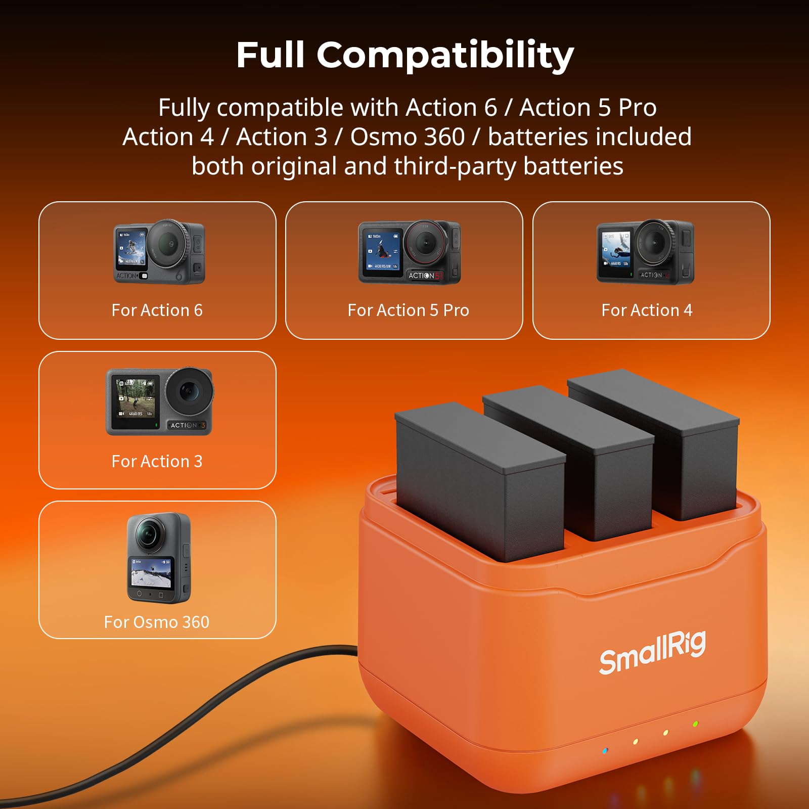 SMALLRIG Camera Battery Charger for DJI Action 6 5921