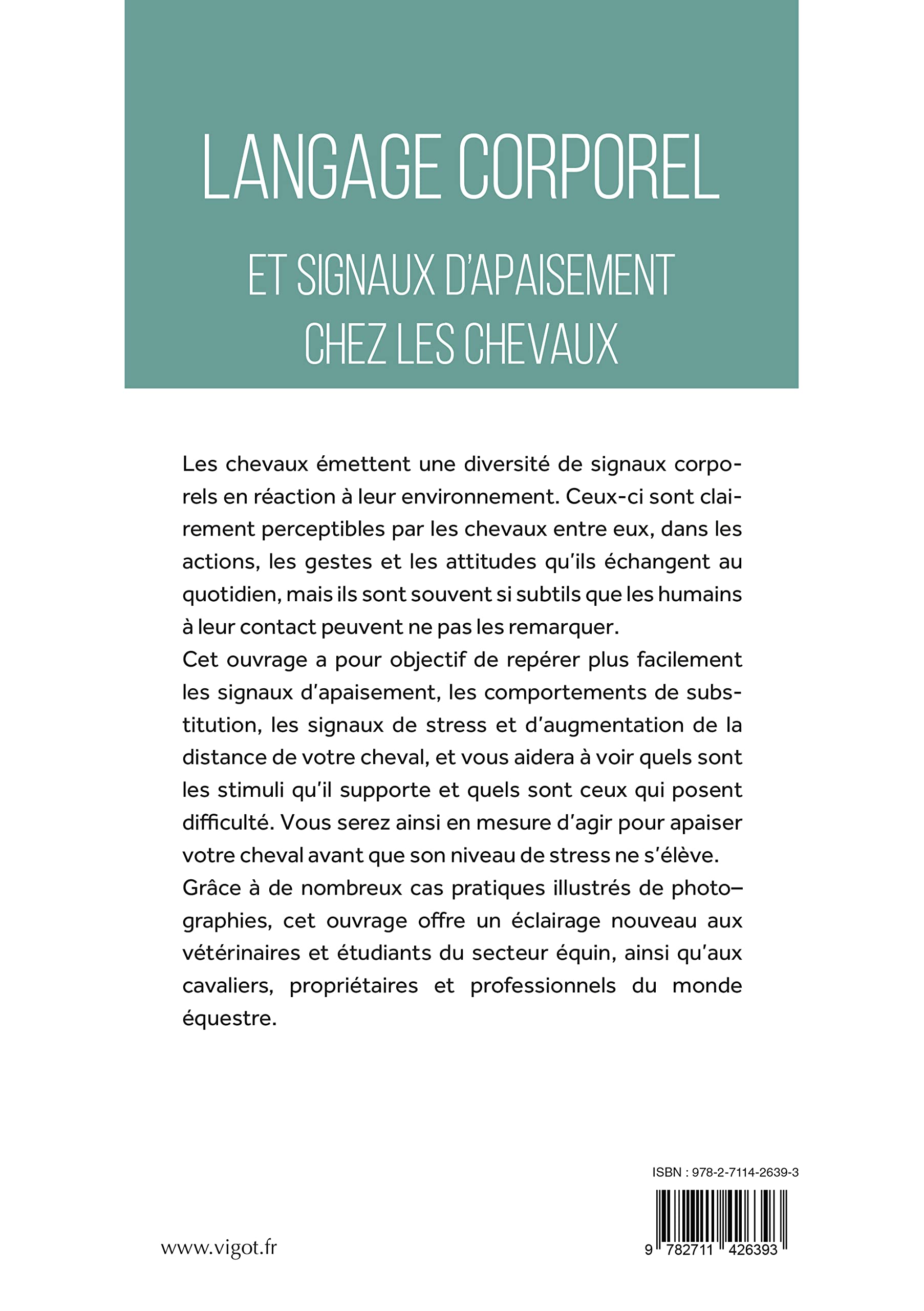 Langage corporel et signaux d'apaisement chez les chevaux: IDENTIFICATION ET APPLICATION