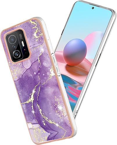 Miniatura 8 de Yarxiawin Funda compatible con Xiaomi 11T Pro de silicona con diseño de mármol rosa, Xiaomi 11T Pro, funda de silicona a prueba de golpes, delgada,