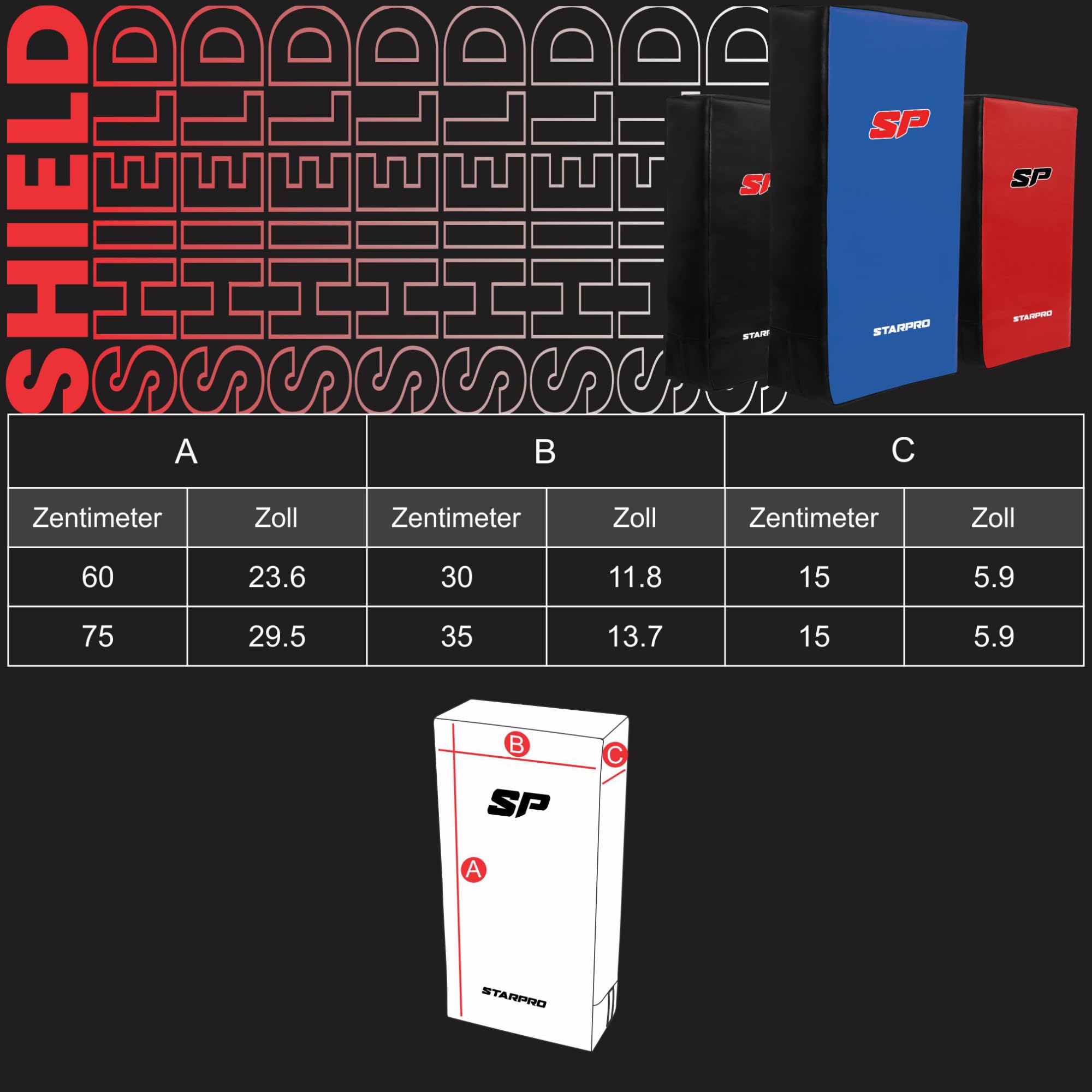 Starpro Robustes Premium Schlagpolster für Harte Tritte & Schläge - Schlagpolster Kampfsport, Schlagkissen Groß, Kickbox Schlagpolster, Schlagschild