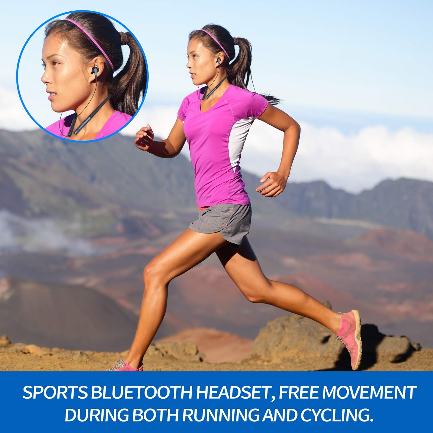 Close-up of the control buttons on the UMIDIGI Ubeats neckband.