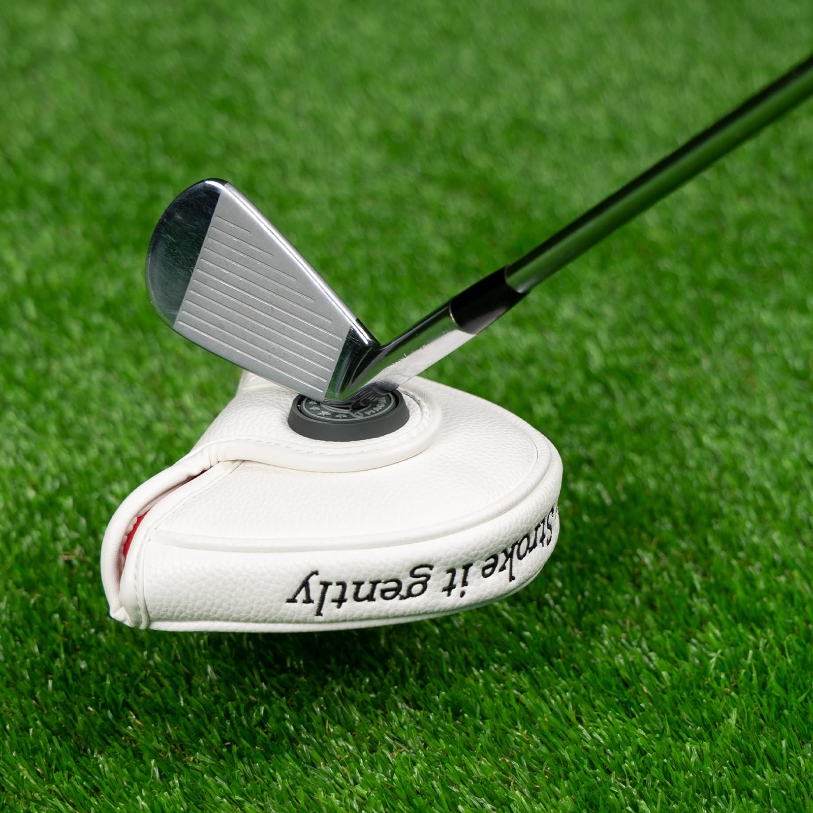 Golfschlägerhaube, magnetisch, PU-Leder, Weiß