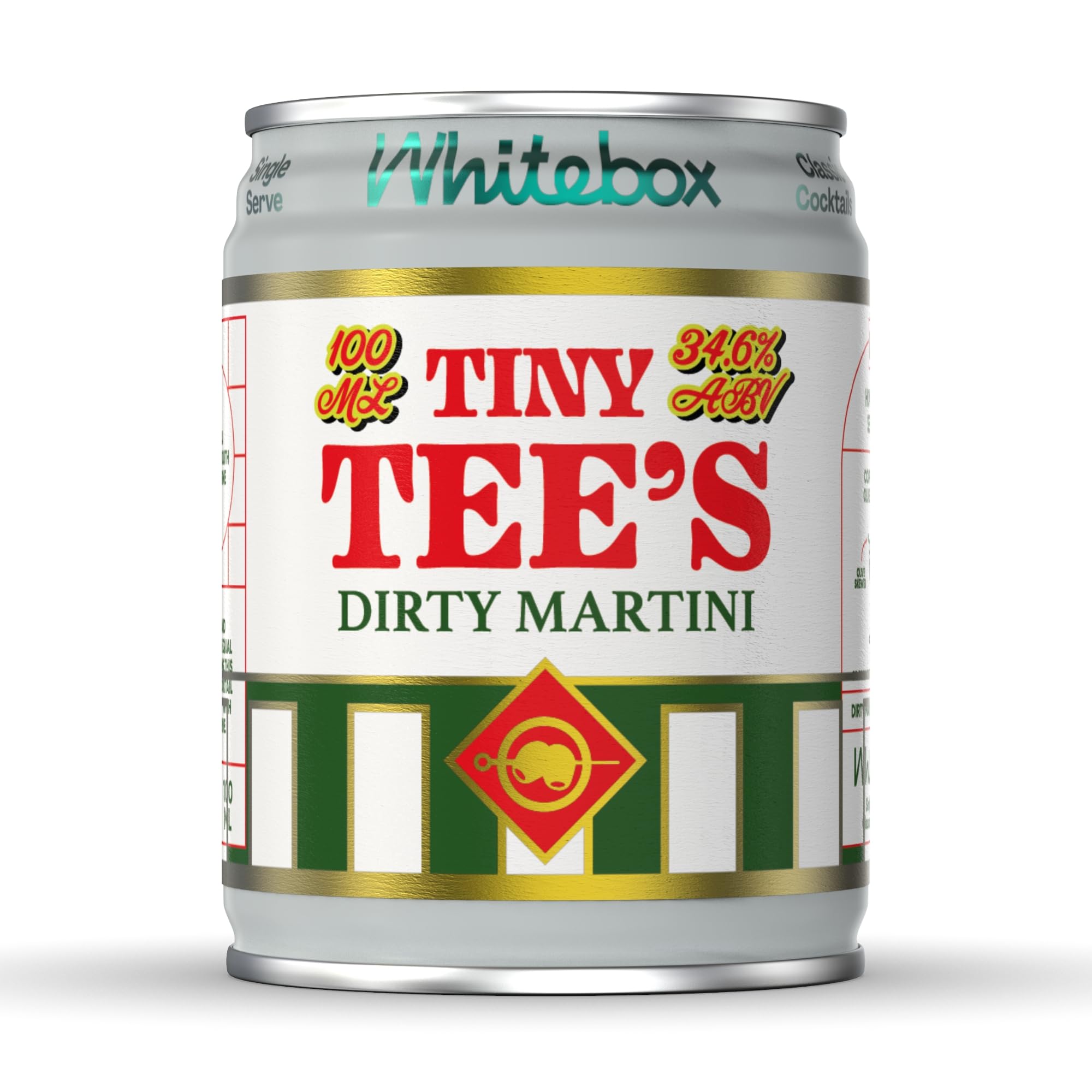 WHITEBOX COCKTAILS Ready to Drink Tiny Tee's Dirty Martini, 1 x 100ml Can