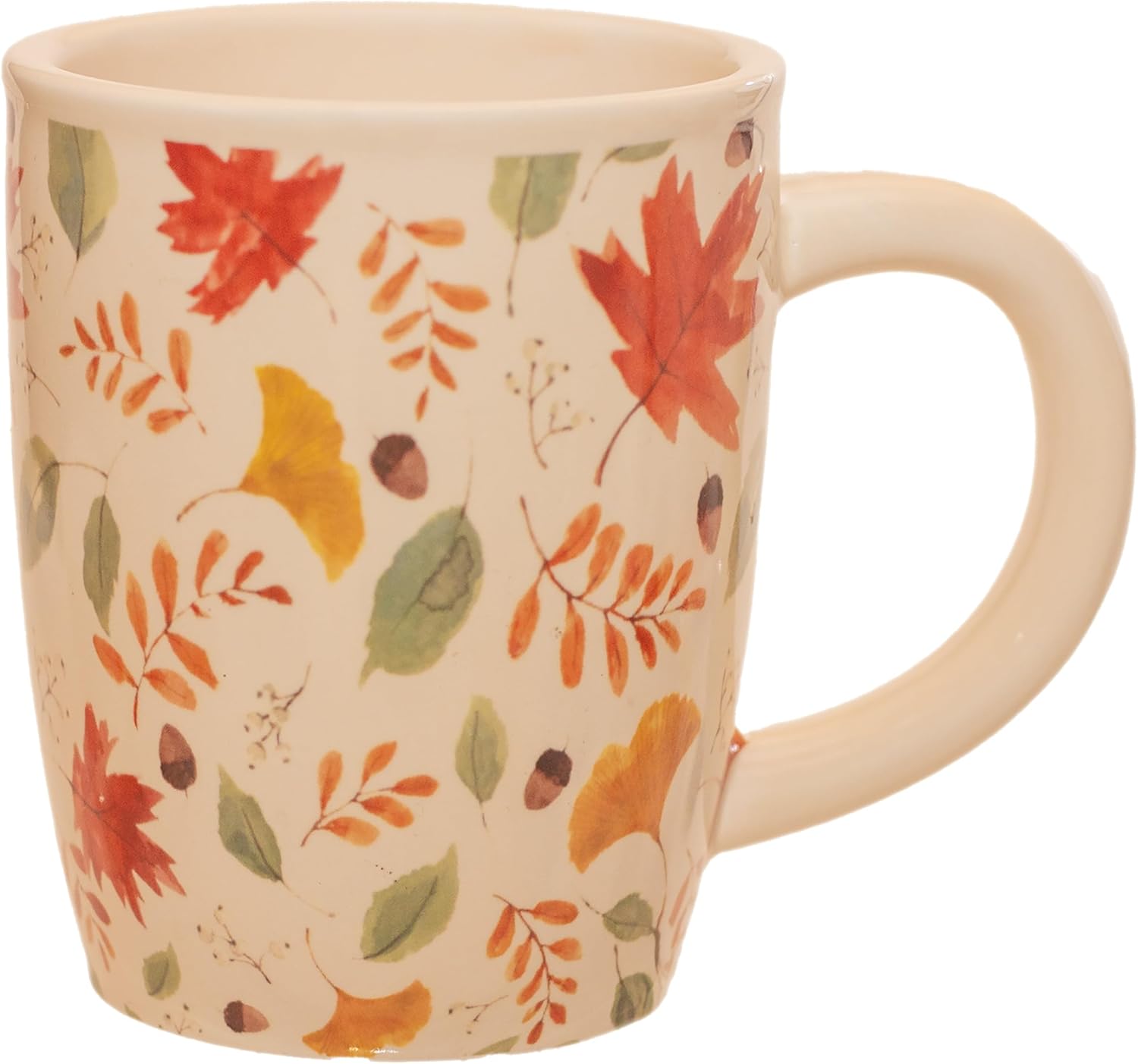 Boston International Ceramic Mug for Coffee Tea & Hot Drinks, 12 oz, Harvest Leaves