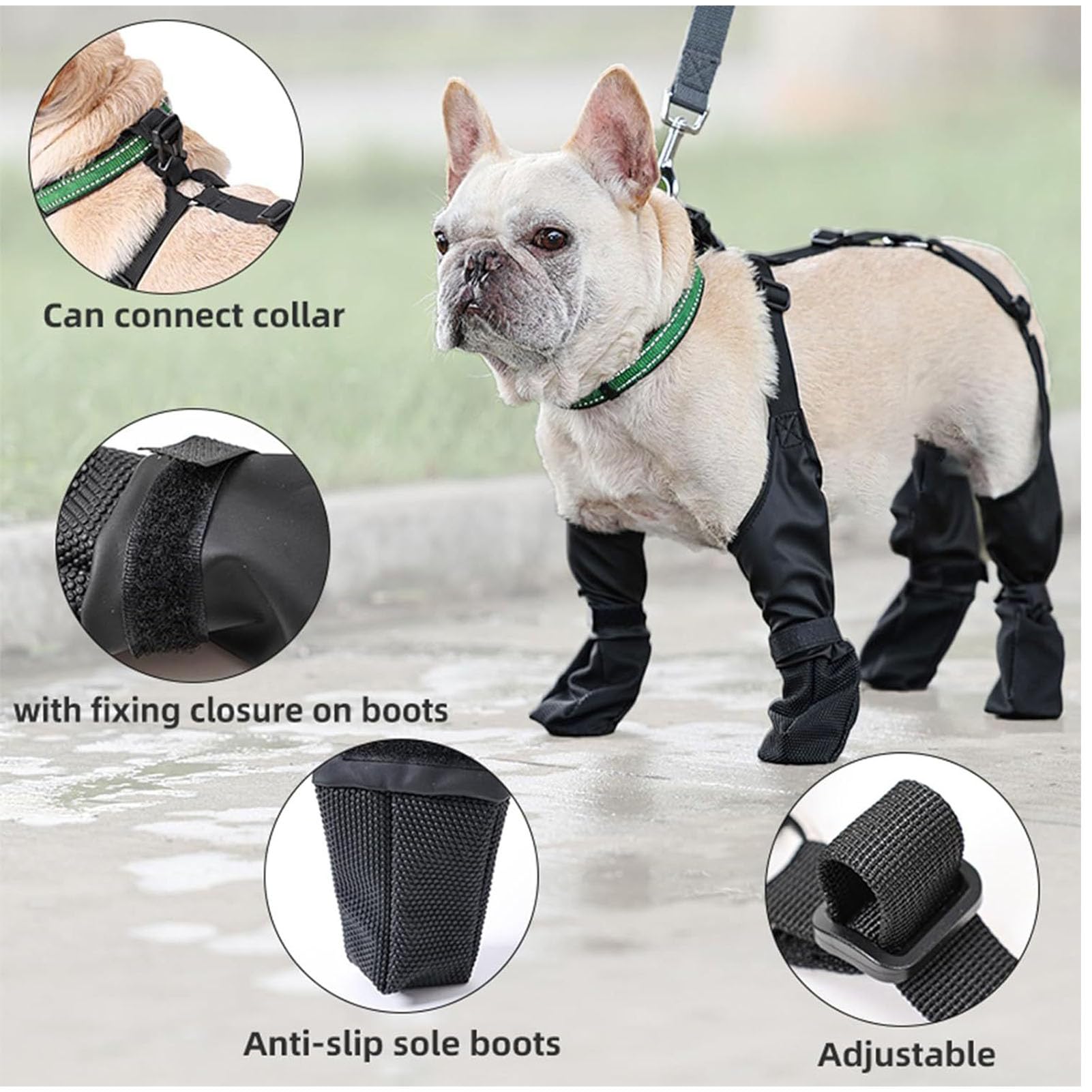 Stivali per Cani con Leggings, Stivali per Zampe per Cani da Esterno, Scarpe Impermeabili per Cani per Passeggiate Invernali all'aperto in Giornate Innevate (S)