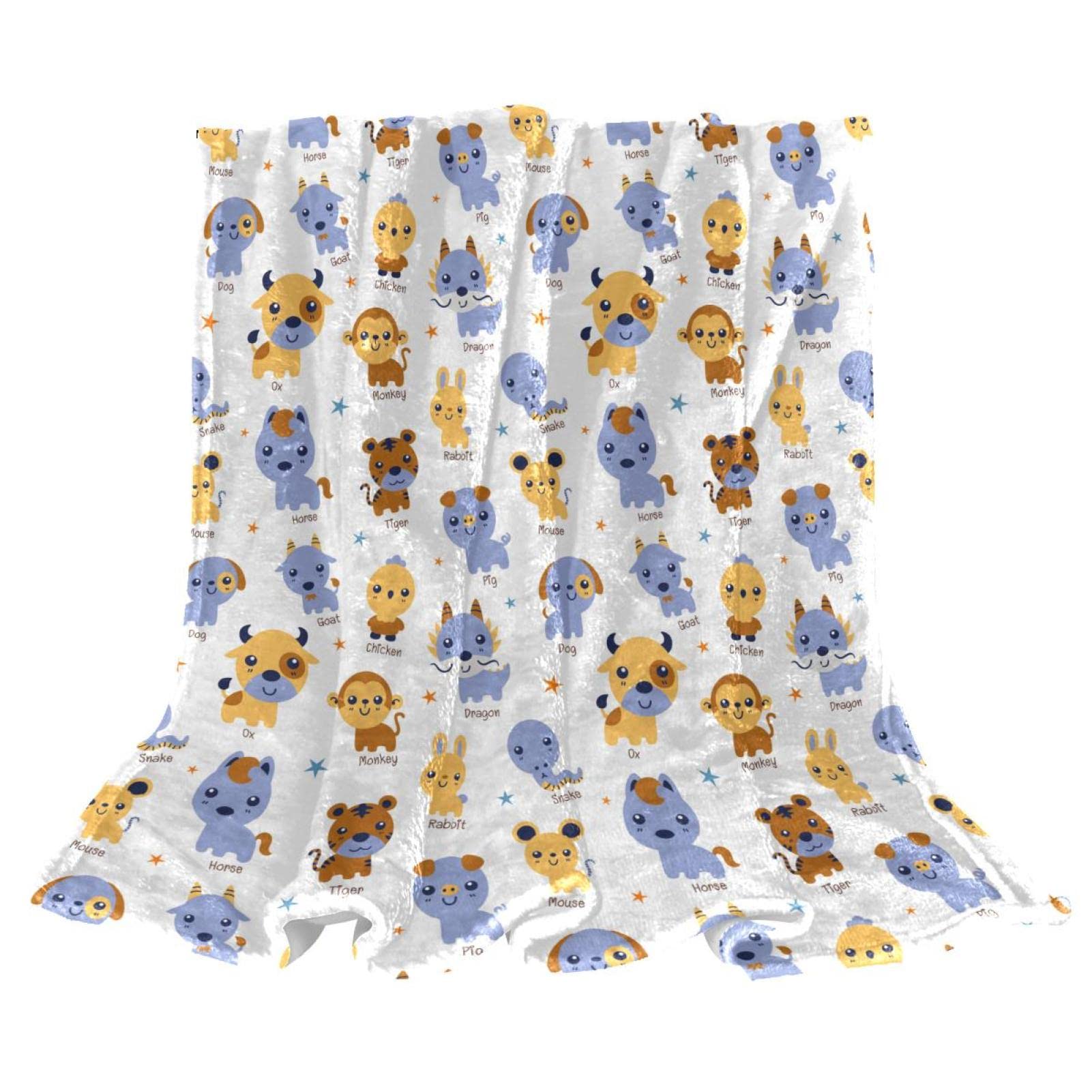 Couverture de lit moelleuse animaux pour les siestes des enfants