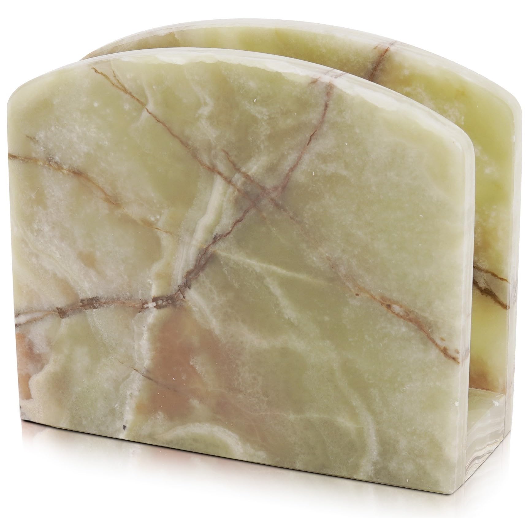 Radicaln Marble Napkin Holder 5.5" Inches Green Onyx Handmade Simple Modern Home & Kitchen Paper Towel Holder Countertop - Used as Utensil Holder, Home Decor