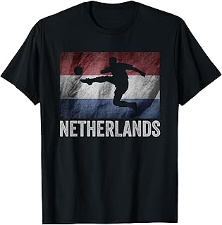 Netherlands Flag Soccer Holland Dutch Football Vintage T-Shirt