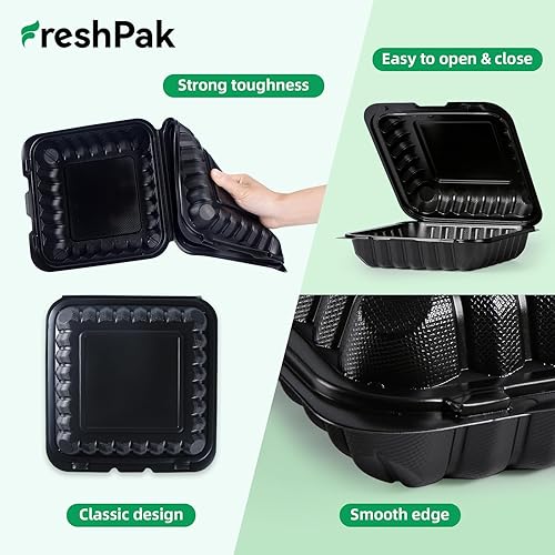 Miniatura 3 de To Go Contenedores de plástico de 34 onzas para almuerzo, paquete de 55 unidades, reutilizables, sin BPA, resistentes, desechables, con tapas,