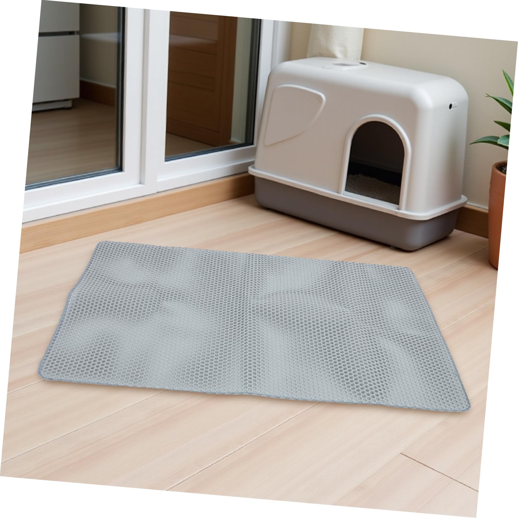 Große Doppellagige Katzenstreu Unterlage 120 X 70cm mit Wabenstruktur aus Eva Urinundurchlässige und Waschbare Katzenmatte für Reise und Zuhause