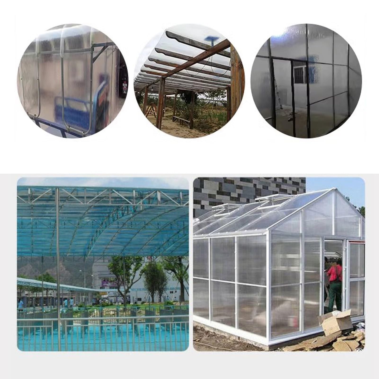 Planchas Policarbonato Transparente Tejados, Paneles Fibra Vidrio Invernaderos, Impermeable Y Duradero, for Invernadero, Pérgola, Terraza Acristalada(2.3X 6.6ft)