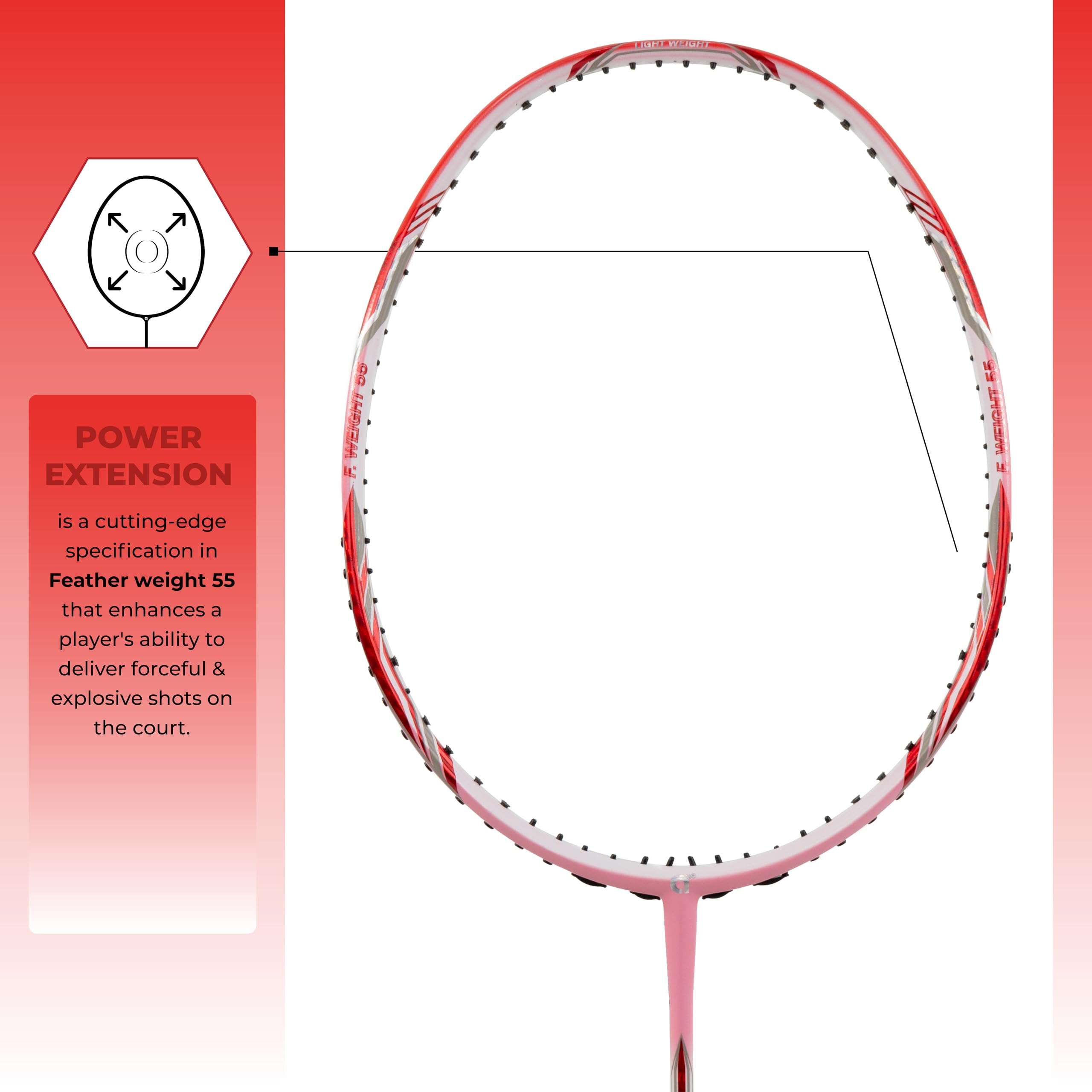 ◆世界最軽量級58g◆apacs◆FEATHER WEIGHT 55 RED Apacs Feather Weight 55 (Super Lightweight 58g) Made in Vietnam